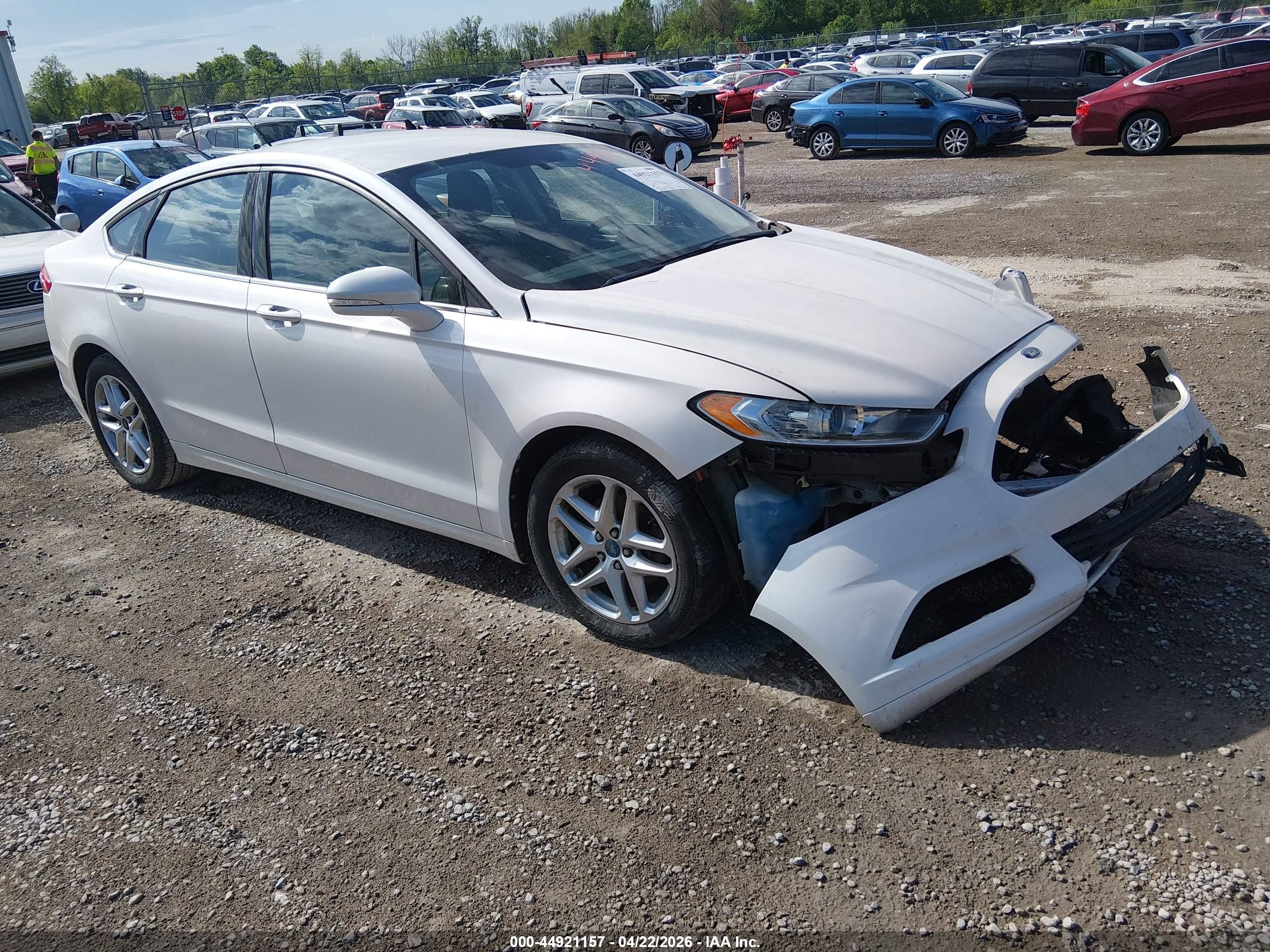 2013 Ford Fusion Se White vin: 3FA6P0HR1DR226018