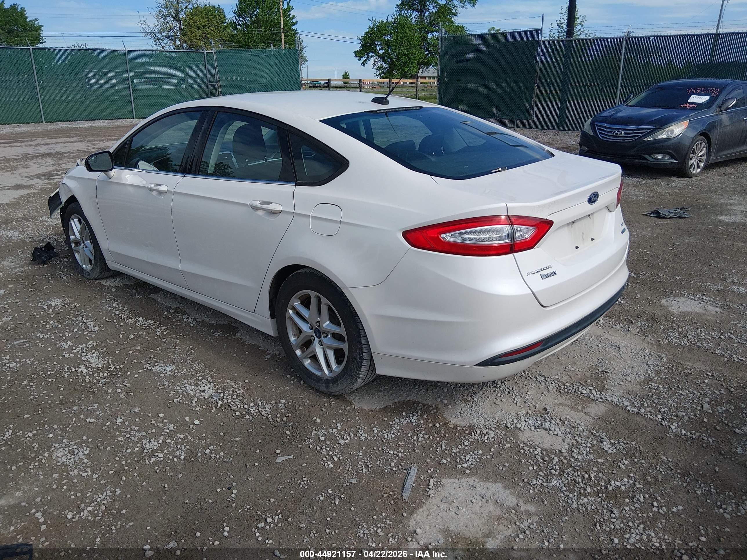 2013 Ford Fusion Se White vin: 3FA6P0HR1DR226018