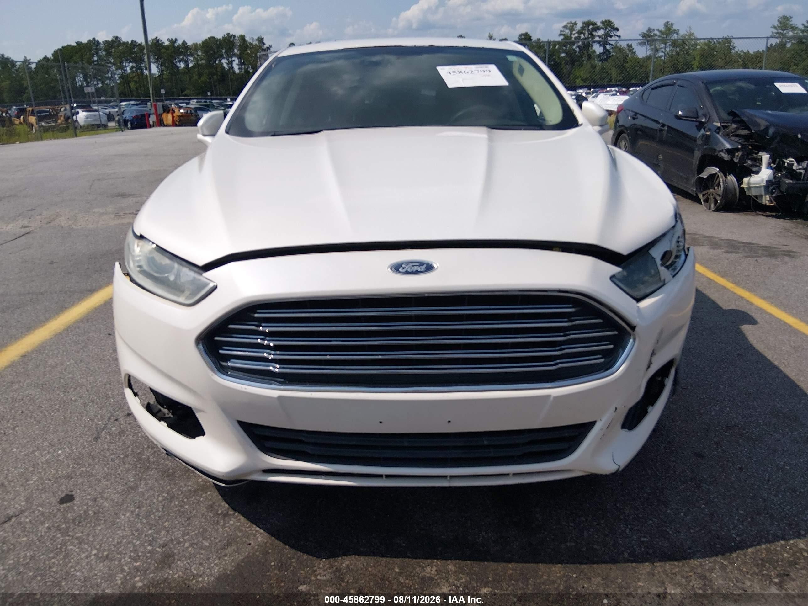 2013 Ford Fusion Se White vin: 3FA6P0HR1DR246835