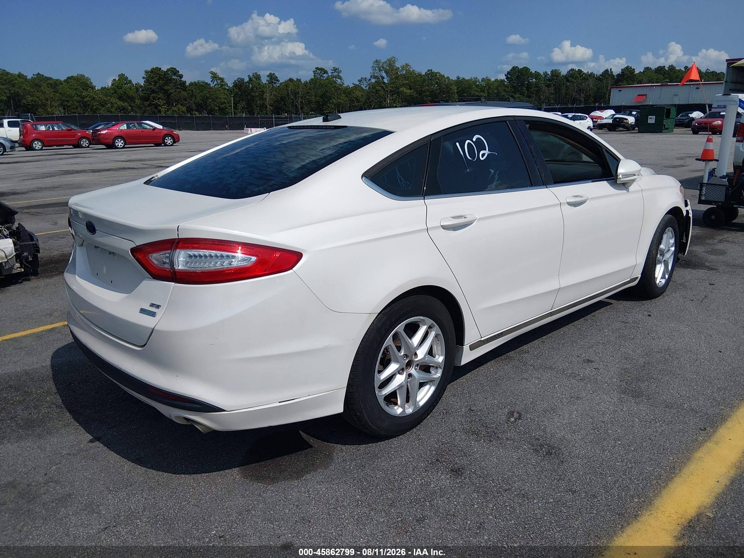 2013 Ford Fusion Se White vin: 3FA6P0HR1DR246835