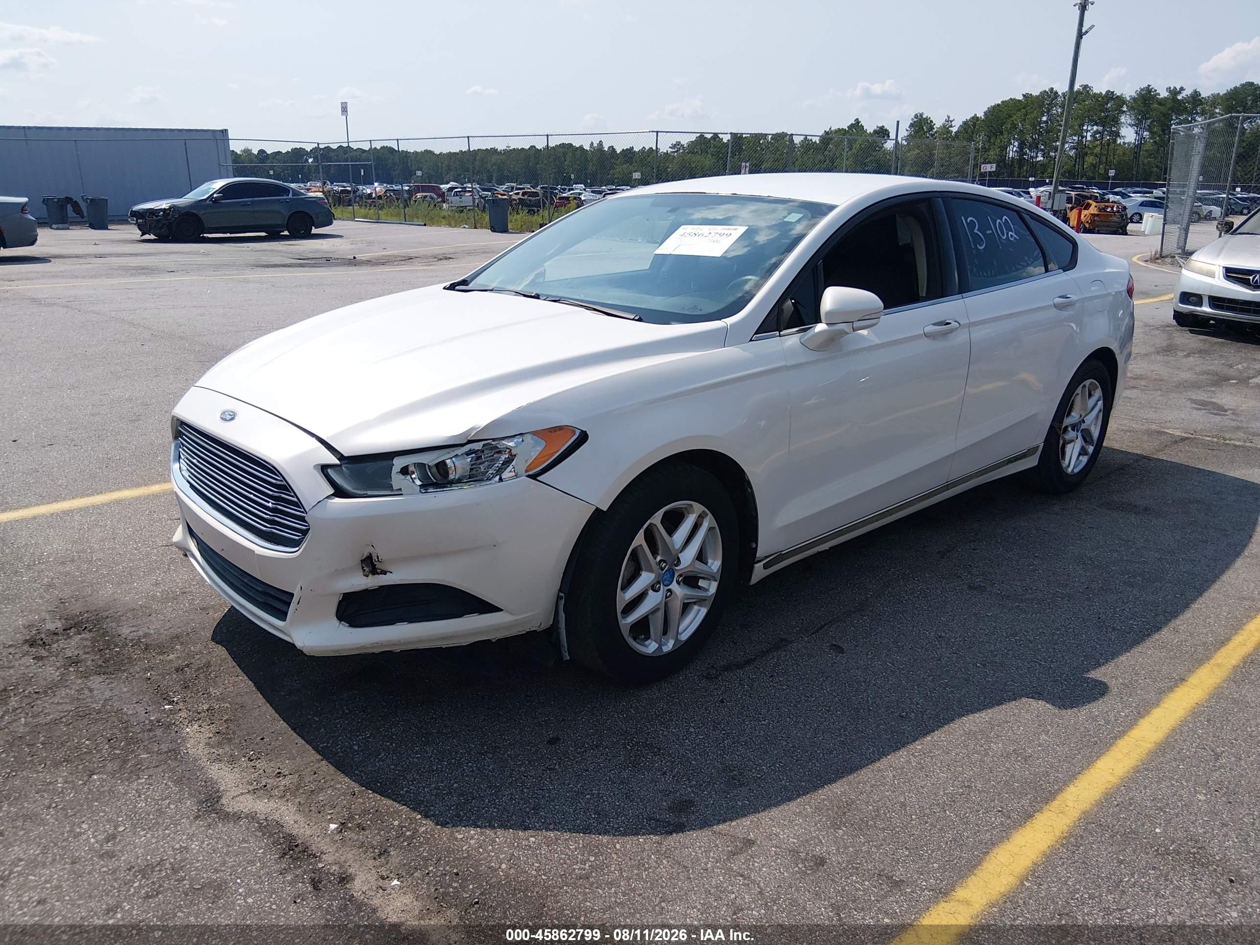 2013 Ford Fusion Se White vin: 3FA6P0HR1DR246835
