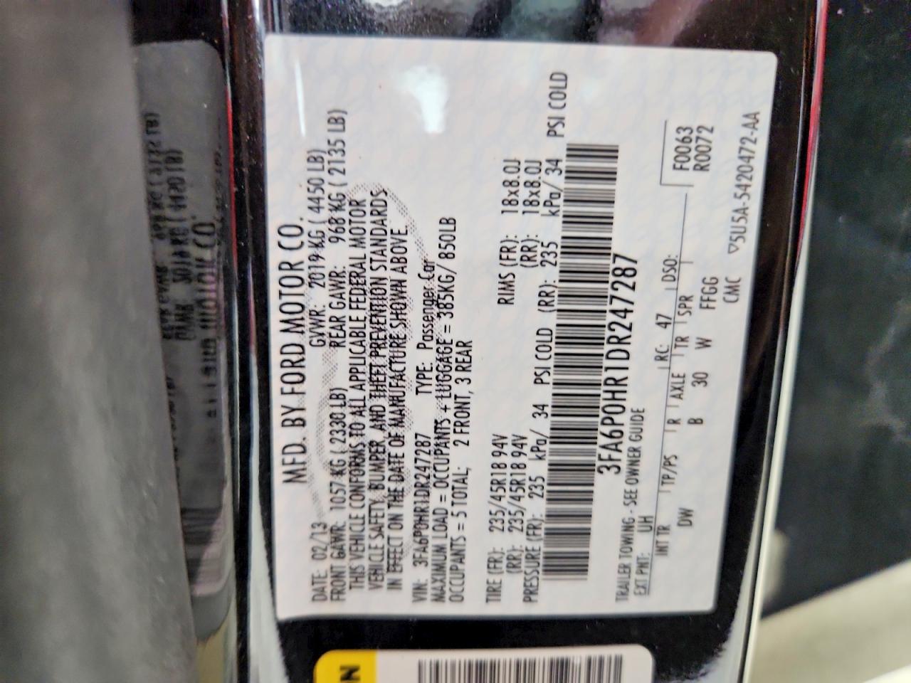 2013 Ford Fusion Se Черный vin: 3FA6P0HR1DR247287