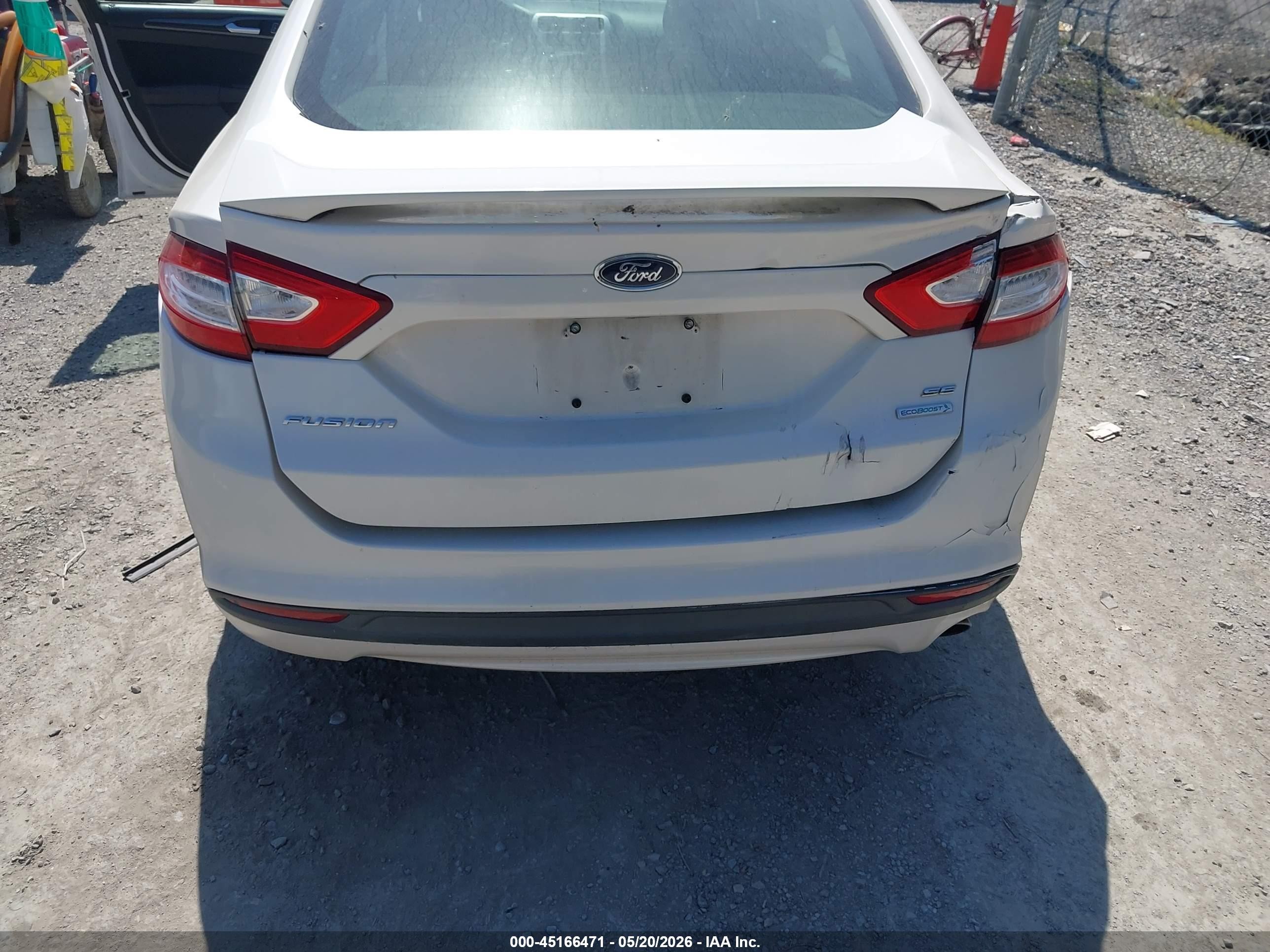 2013 Ford Fusion Se White vin: 3FA6P0HR1DR289507