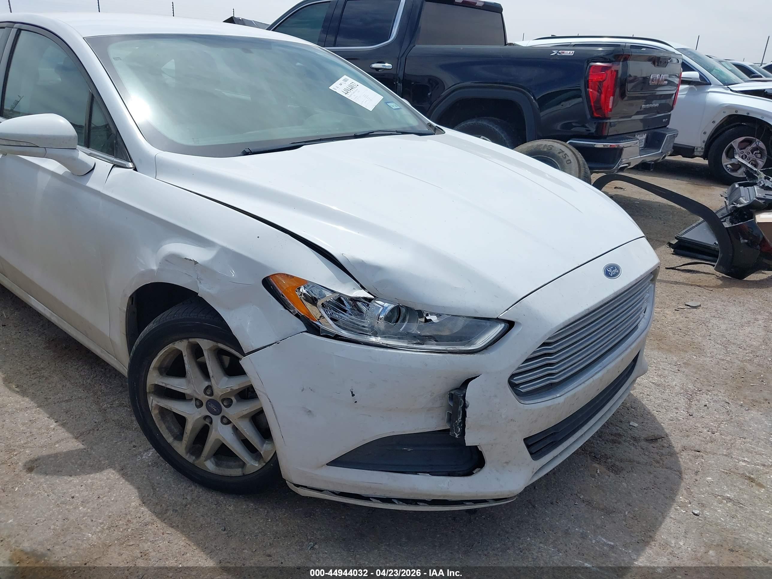 2013 Ford Fusion Se White vin: 3FA6P0HR1DR374864