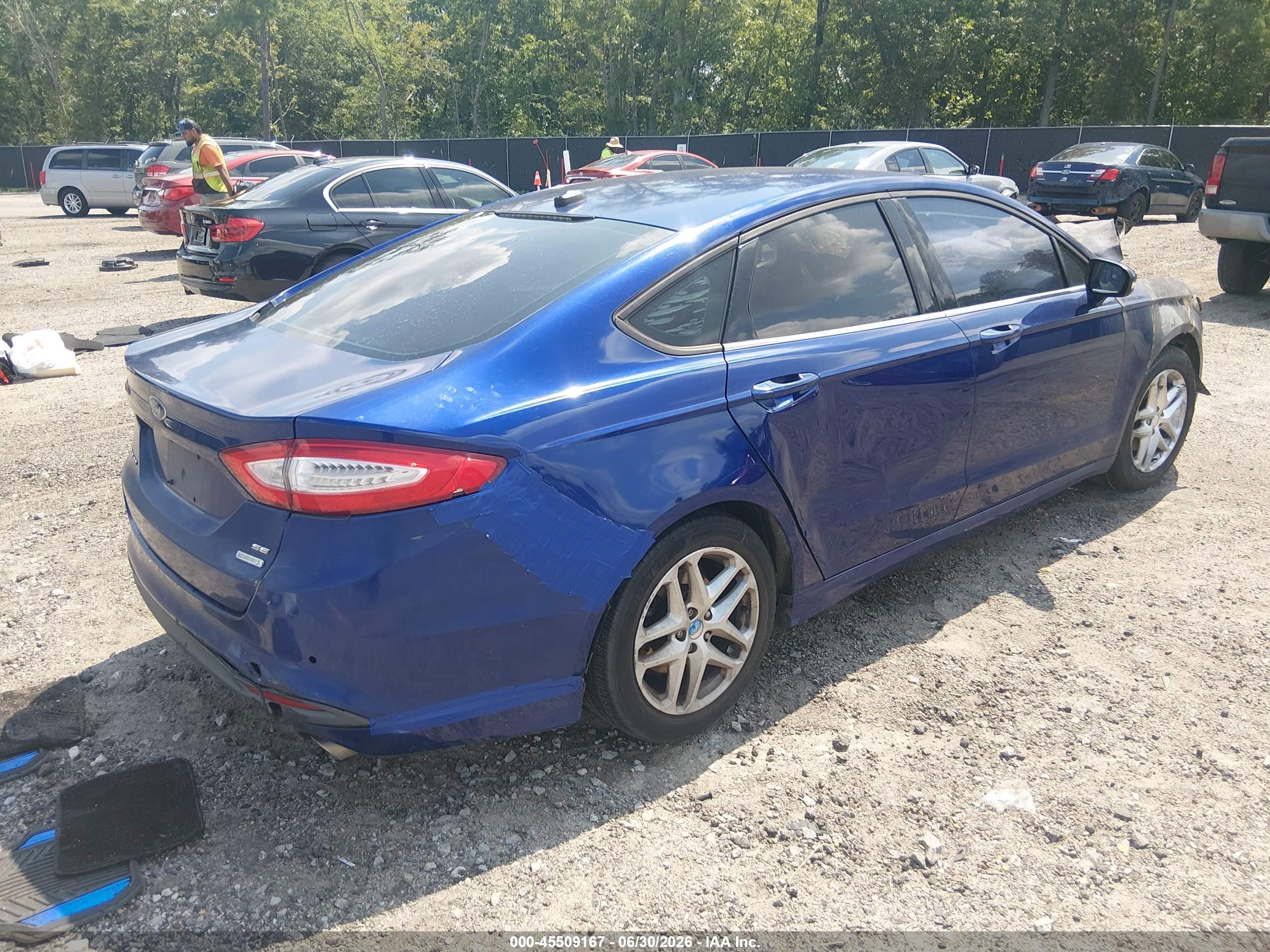 2013 Ford Fusion Se Blue vin: 3FA6P0HR2DR164970