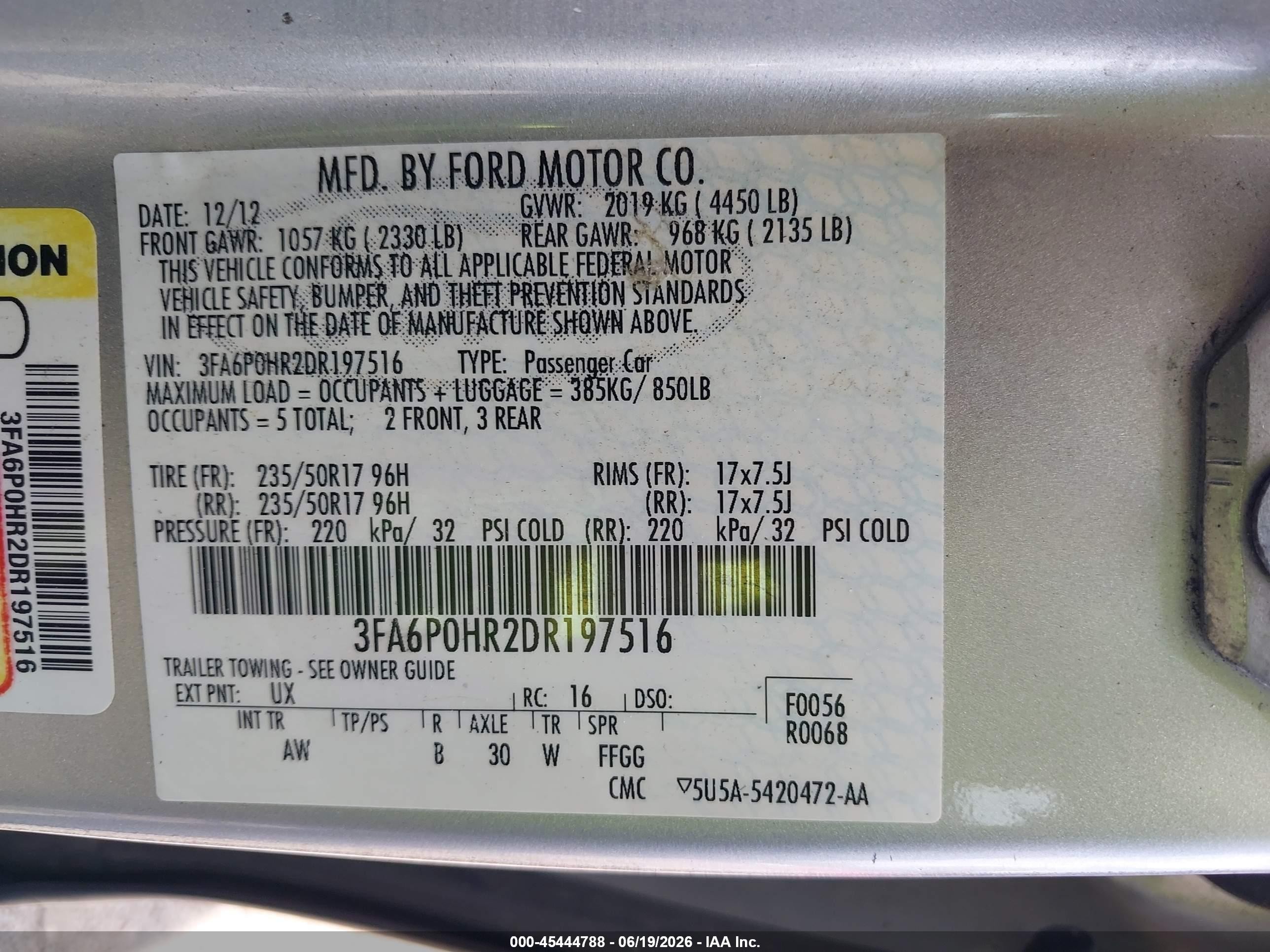2013 Ford Fusion Se Silver vin: 3FA6P0HR2DR197516