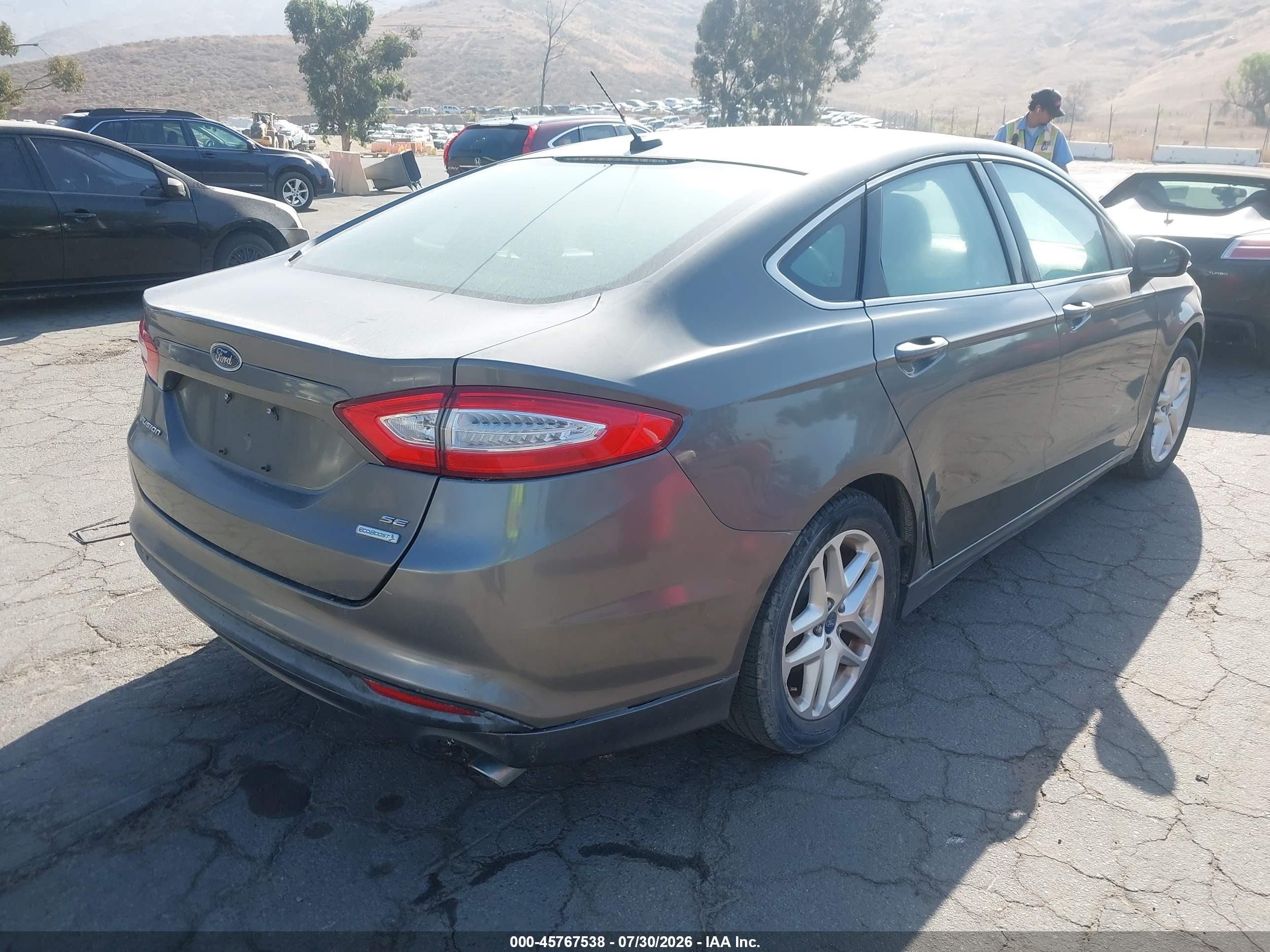 2013 Ford Fusion Se Gray vin: 3FA6P0HR2DR250781