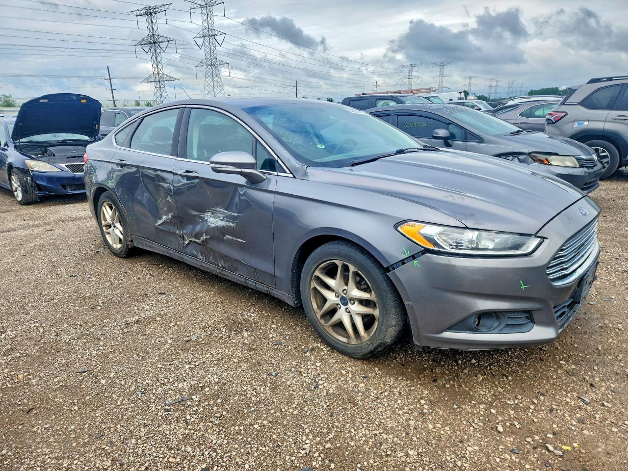 2013 Ford Fusion Se Gray vin: 3FA6P0HR2DR277995