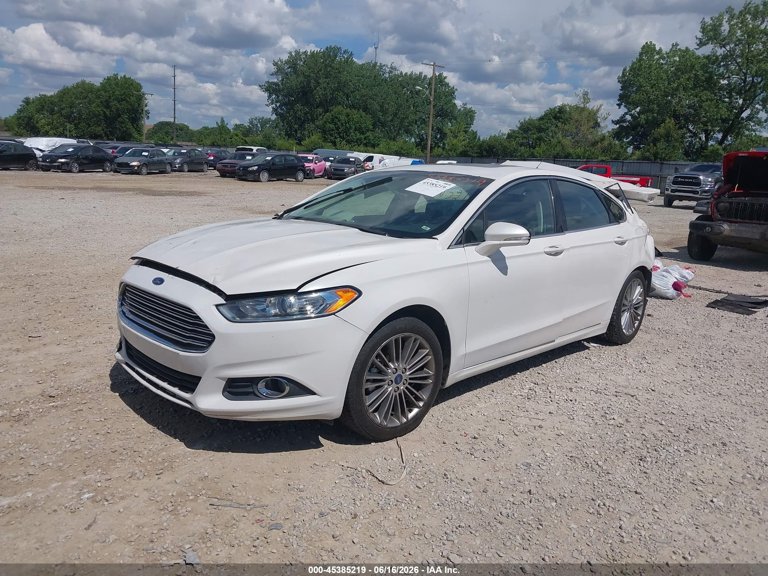 2013 Ford Fusion Se White vin: 3FA6P0HR3DR107435