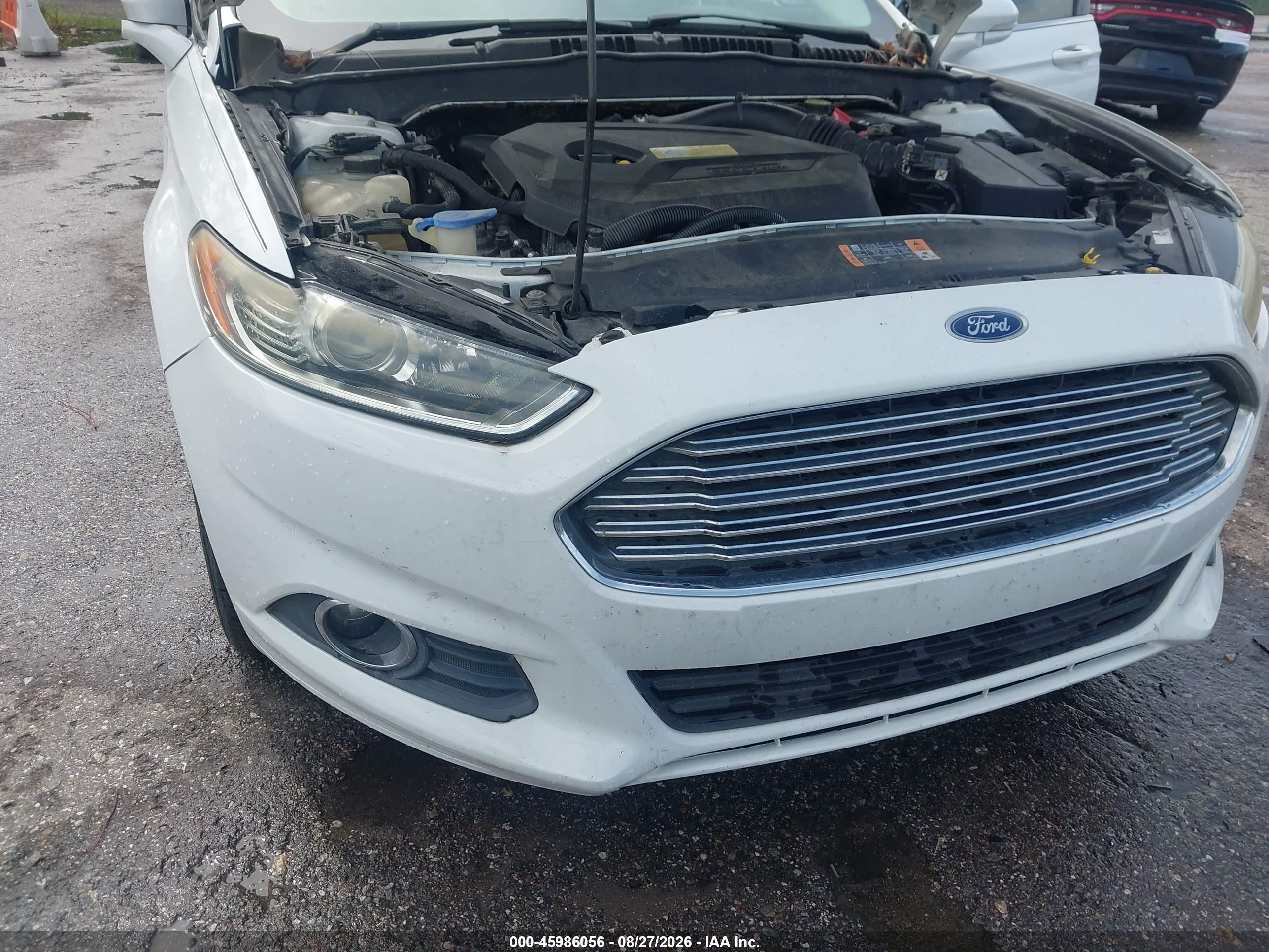 2013 Ford Fusion Se White vin: 3FA6P0HR3DR347911