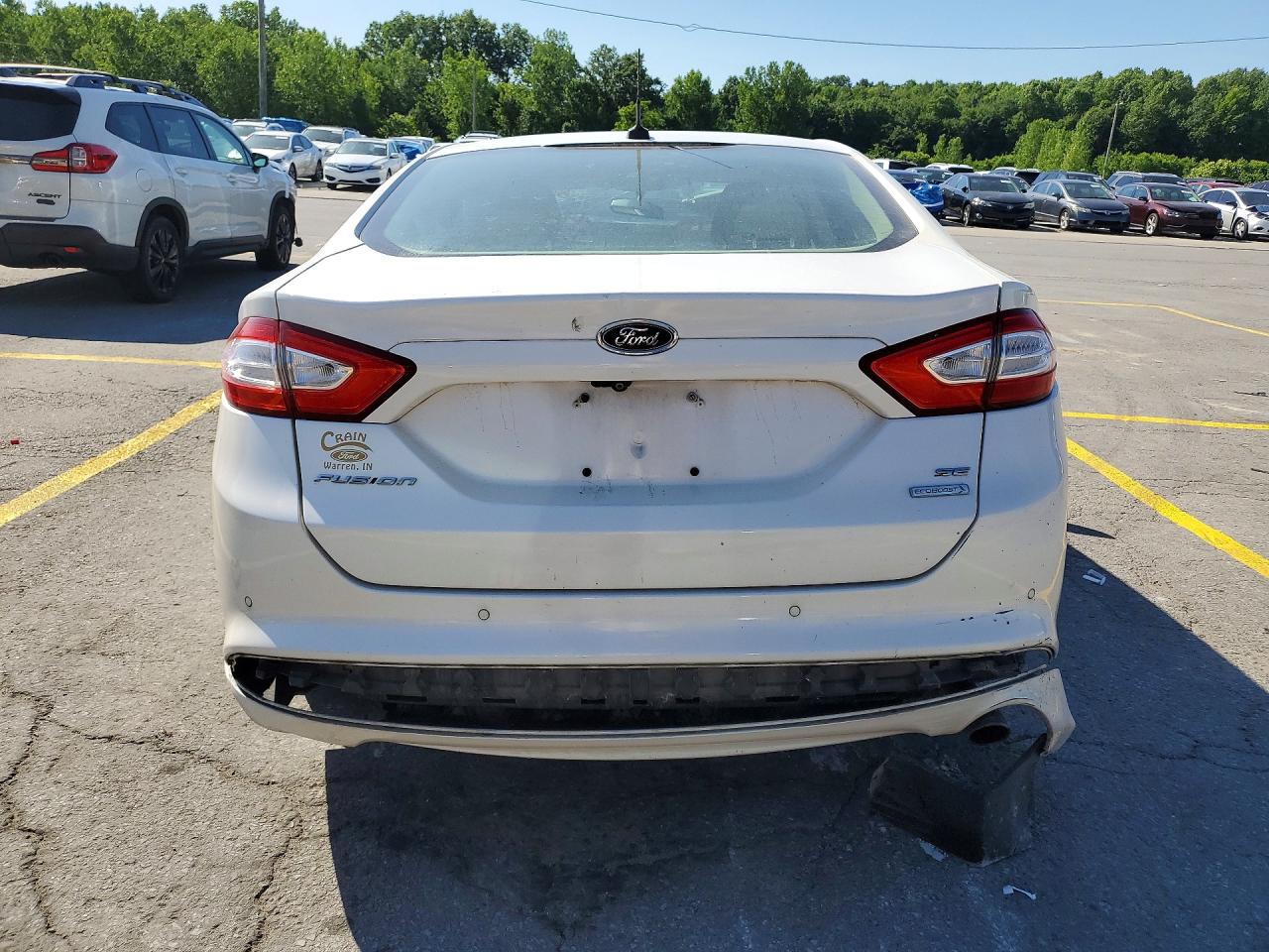 2013 Ford Fusion Se White vin: 3FA6P0HR4DR103801