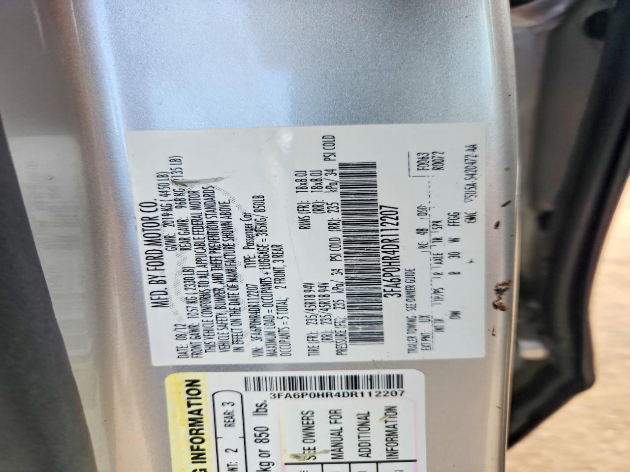 2013 Ford Fusion Se Серебряный vin: 3FA6P0HR4DR112207