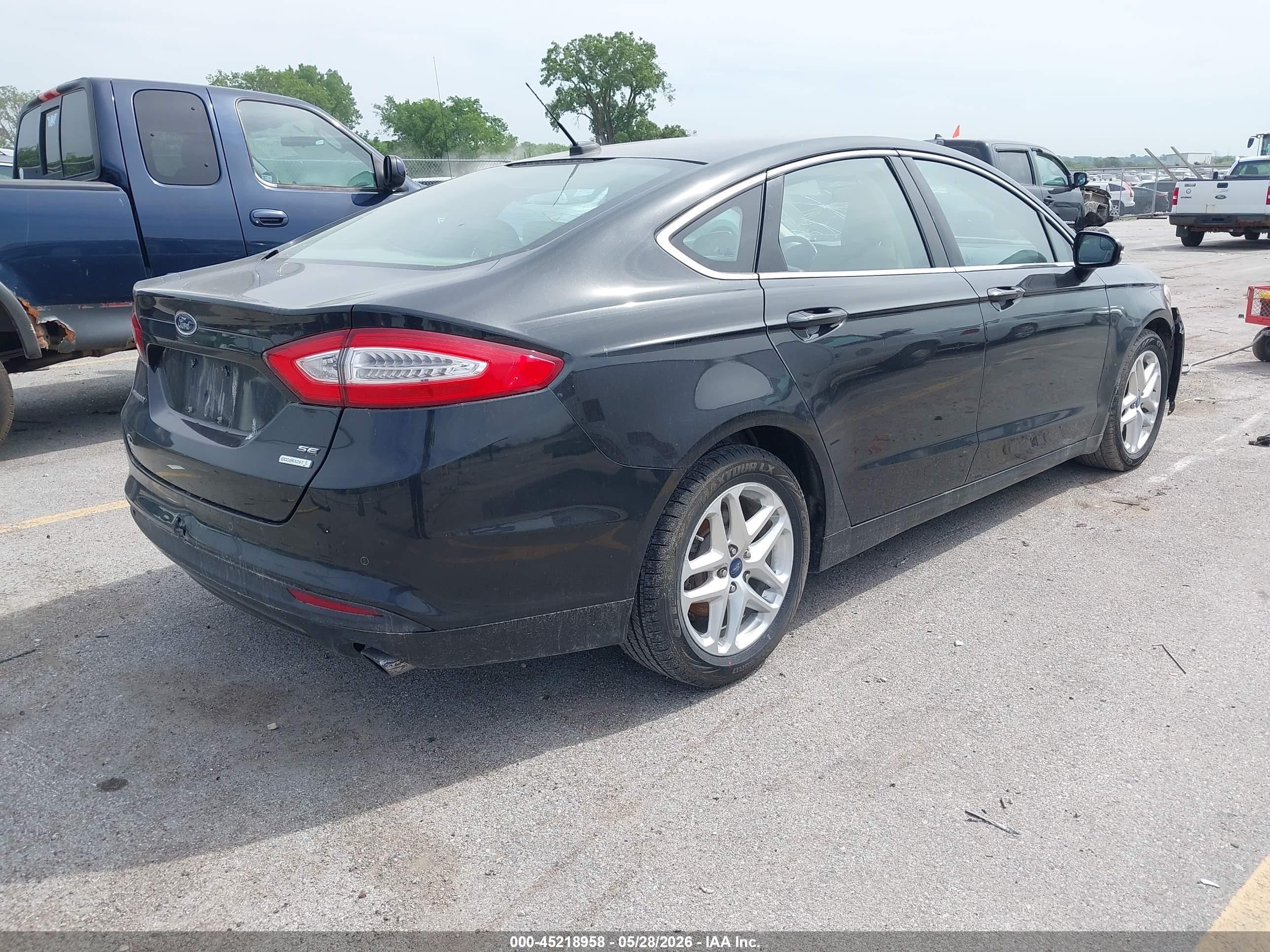 2013 Ford Fusion Se Black vin: 3FA6P0HR4DR123613