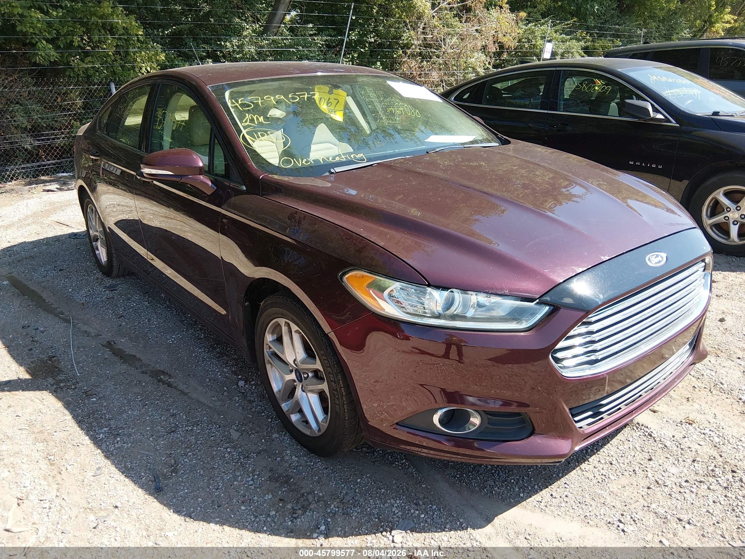 2013 Ford Fusion Se Maroon vin: 3FA6P0HR4DR205891