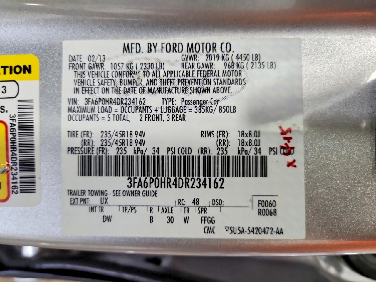 2013 Ford Fusion Se Silver vin: 3FA6P0HR4DR234162