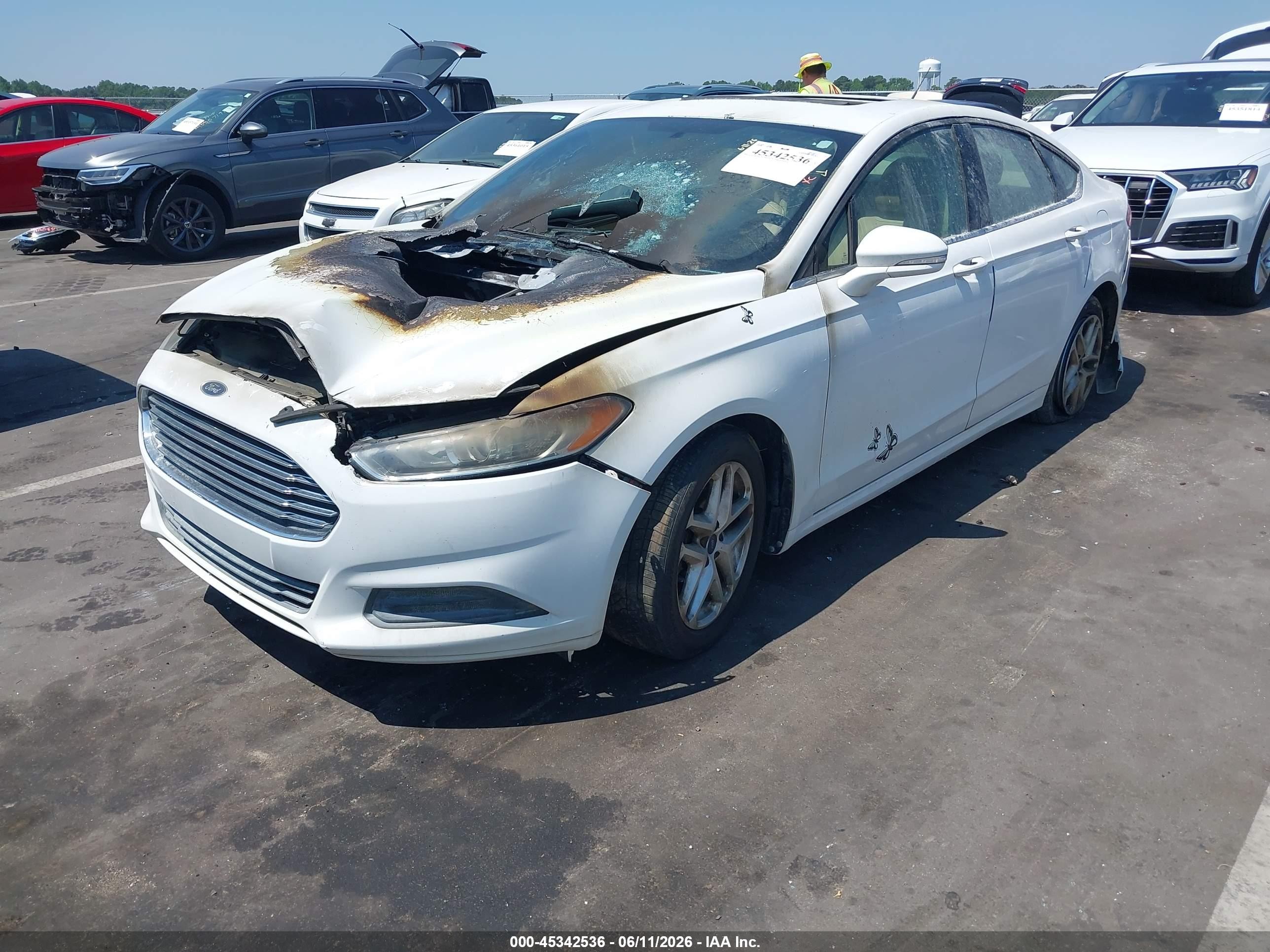 2013 Ford Fusion Se White vin: 3FA6P0HR4DR306767