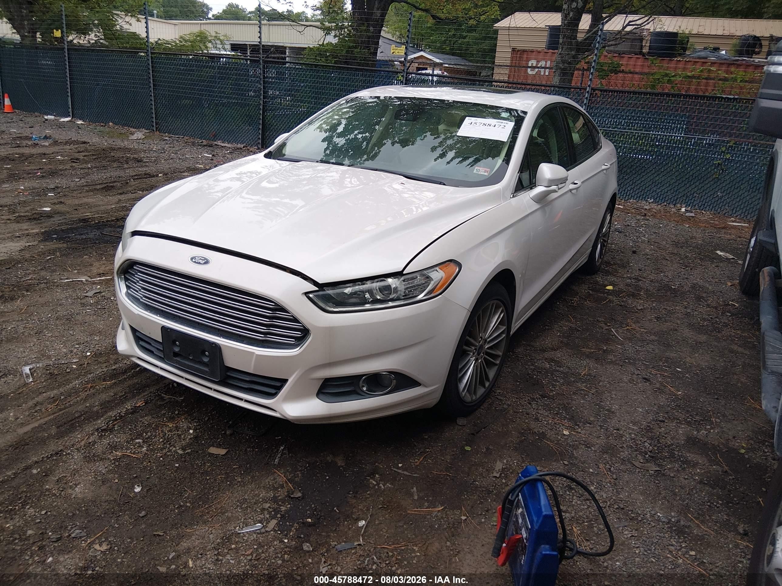 2013 Ford Fusion Se White vin: 3FA6P0HR4DR319437