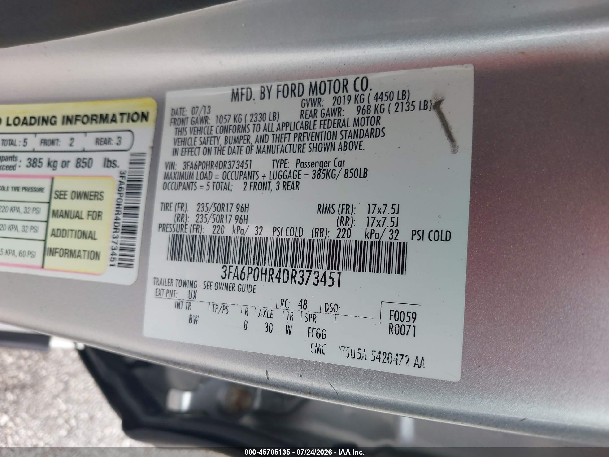 2013 Ford Fusion Se Silver vin: 3FA6P0HR4DR373451