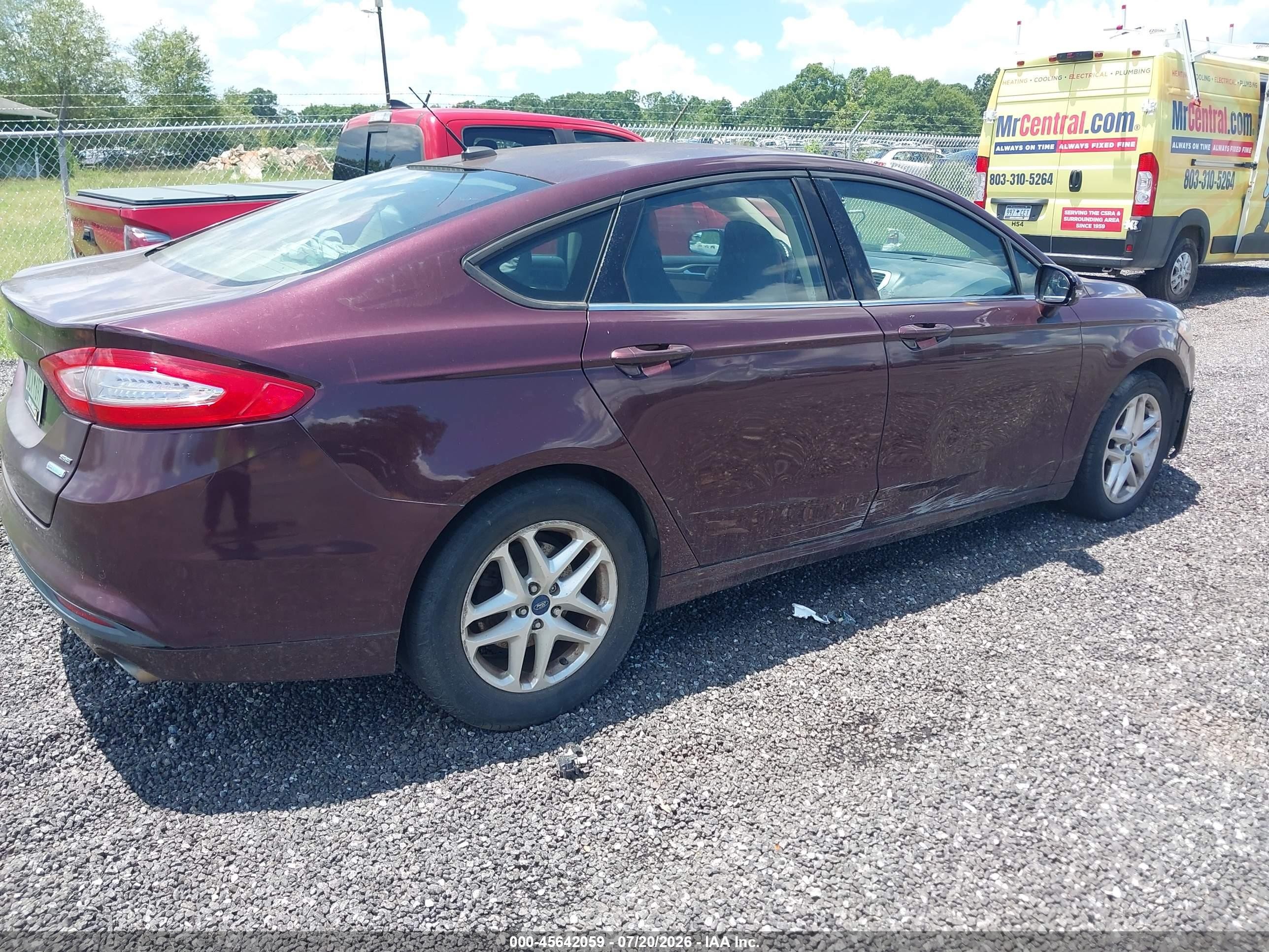 2013 Ford Fusion Se Burgundy vin: 3FA6P0HR5DR158600