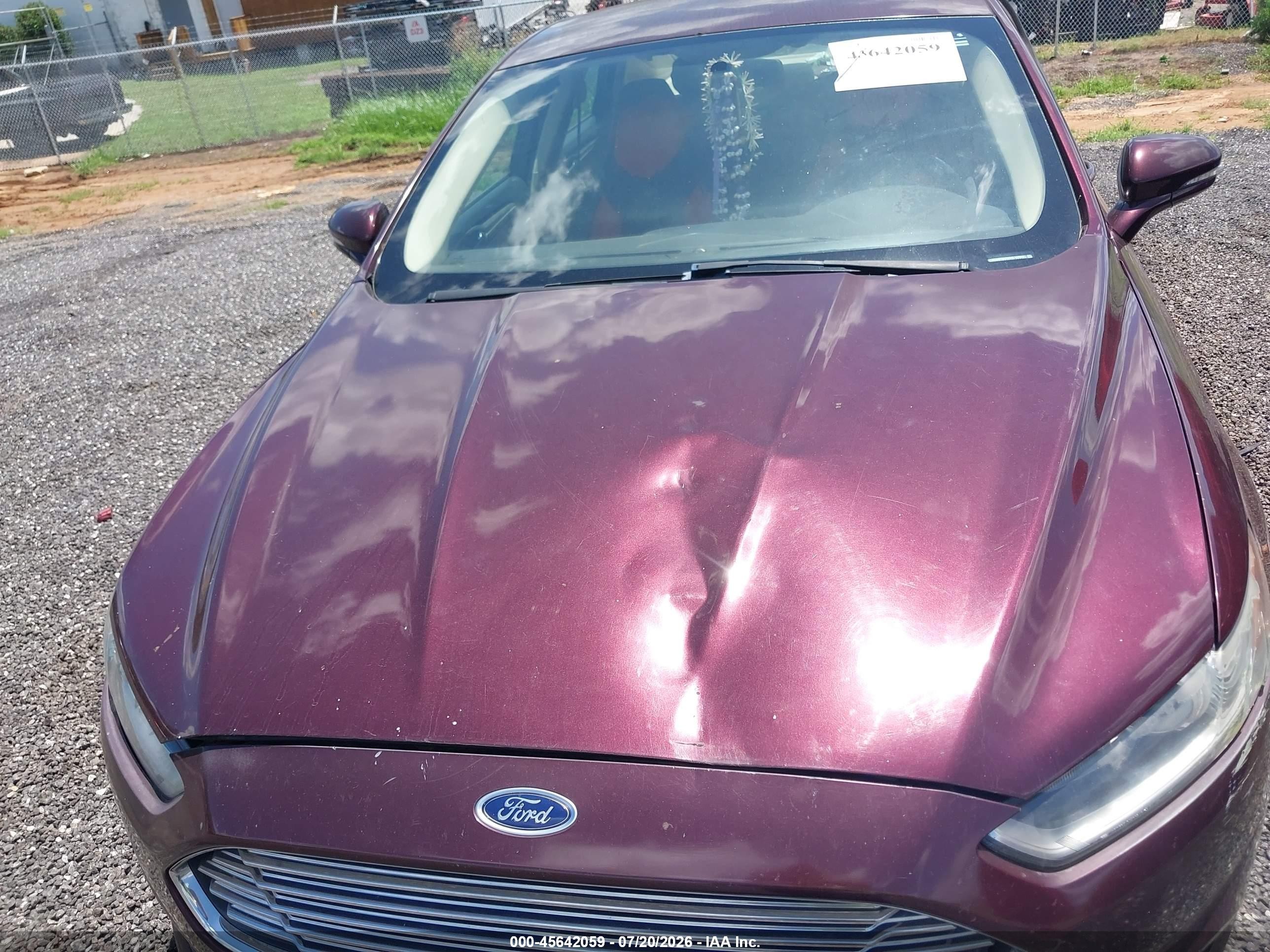 2013 Ford Fusion Se Burgundy vin: 3FA6P0HR5DR158600