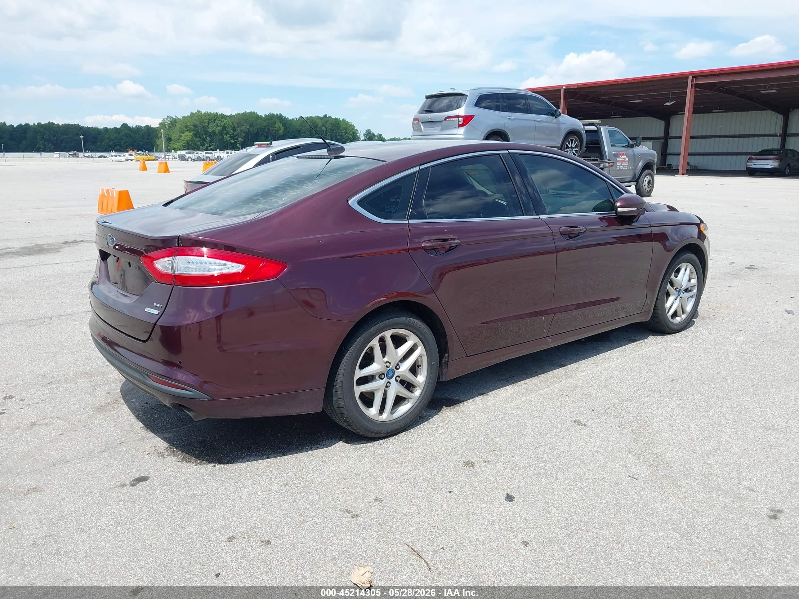 2013 Ford Fusion Se Maroon vin: 3FA6P0HR5DR175915