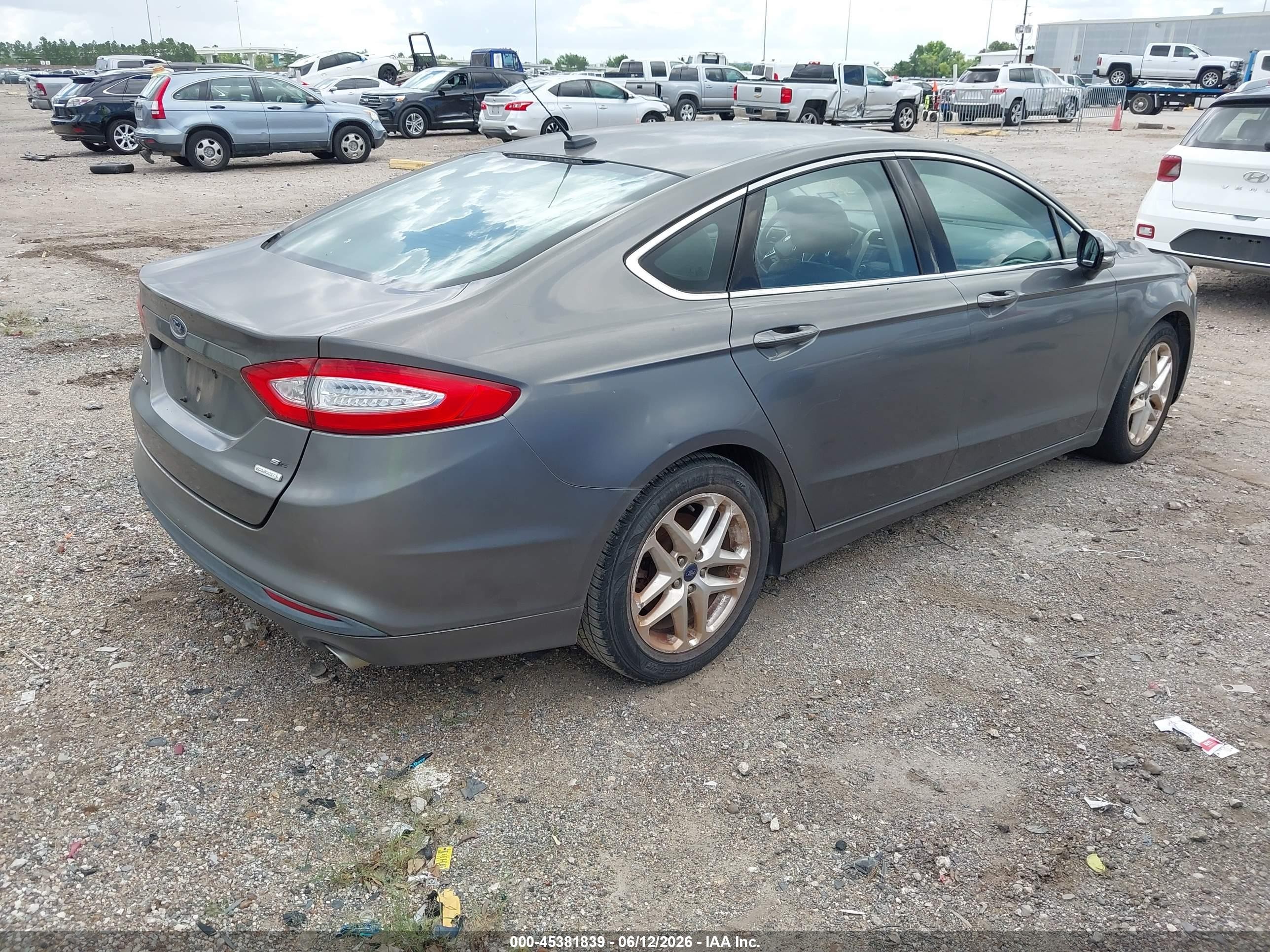 2013 Ford Fusion Se Gray vin: 3FA6P0HR5DR230377