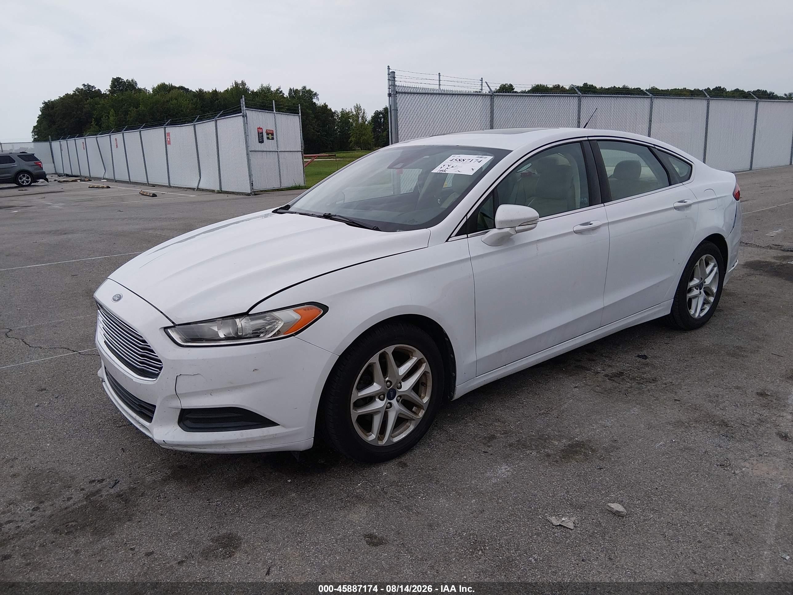 2013 Ford Fusion Se White vin: 3FA6P0HR5DR259538