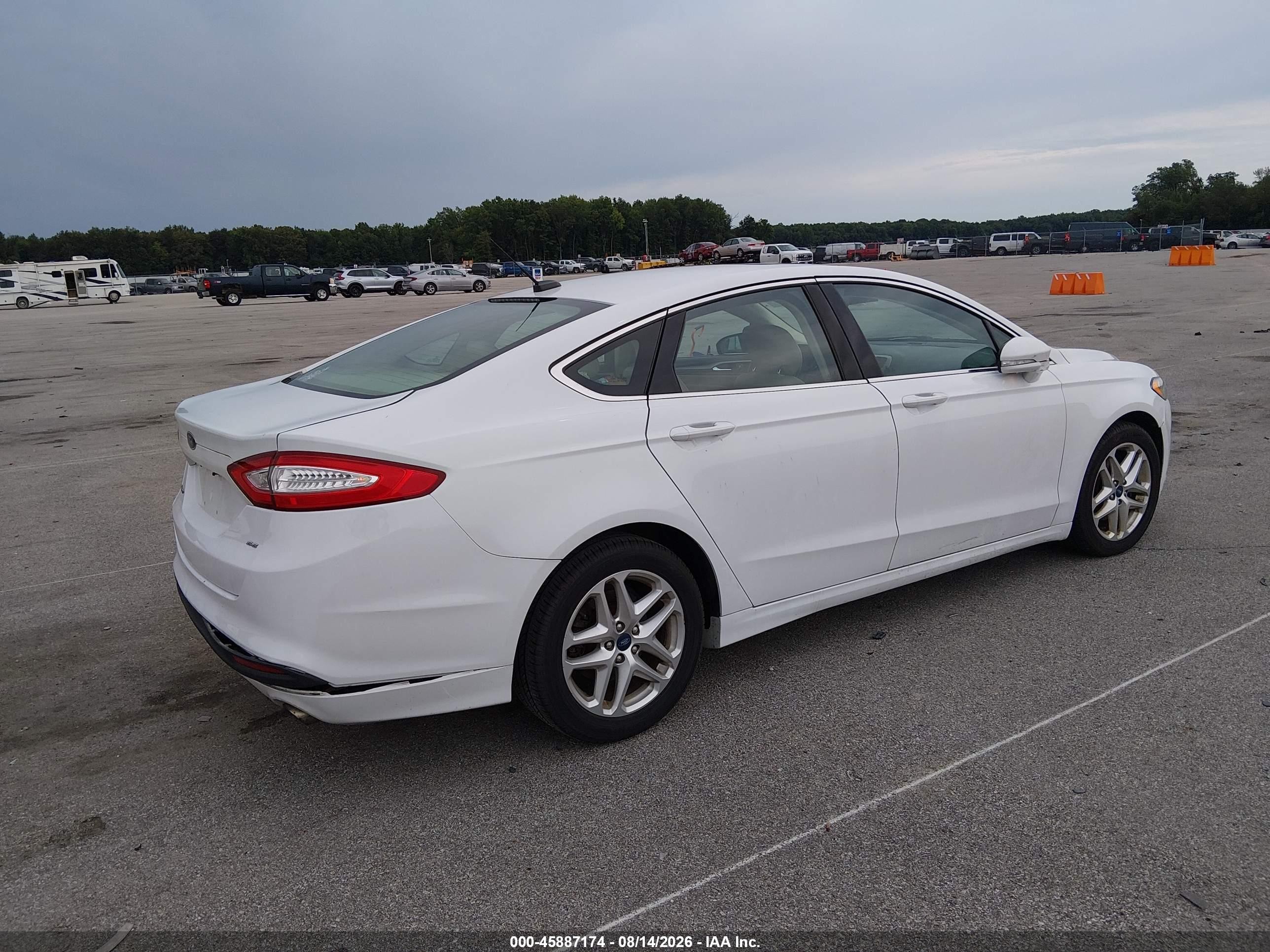 2013 Ford Fusion Se White vin: 3FA6P0HR5DR259538