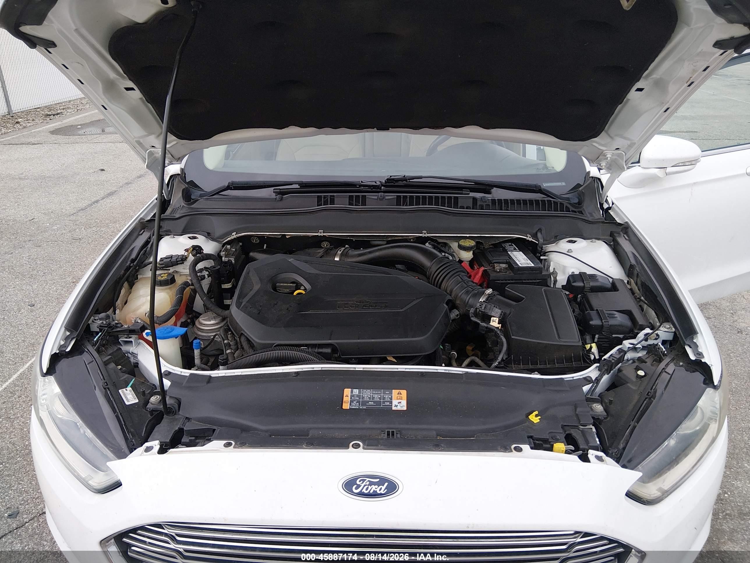 2013 Ford Fusion Se White vin: 3FA6P0HR5DR259538