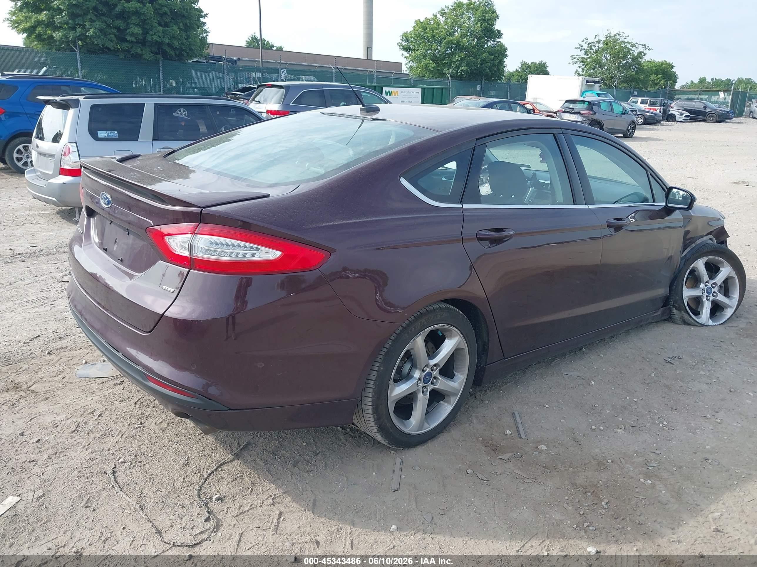 2013 Ford Fusion Se Burgundy vin: 3FA6P0HR5DR266201