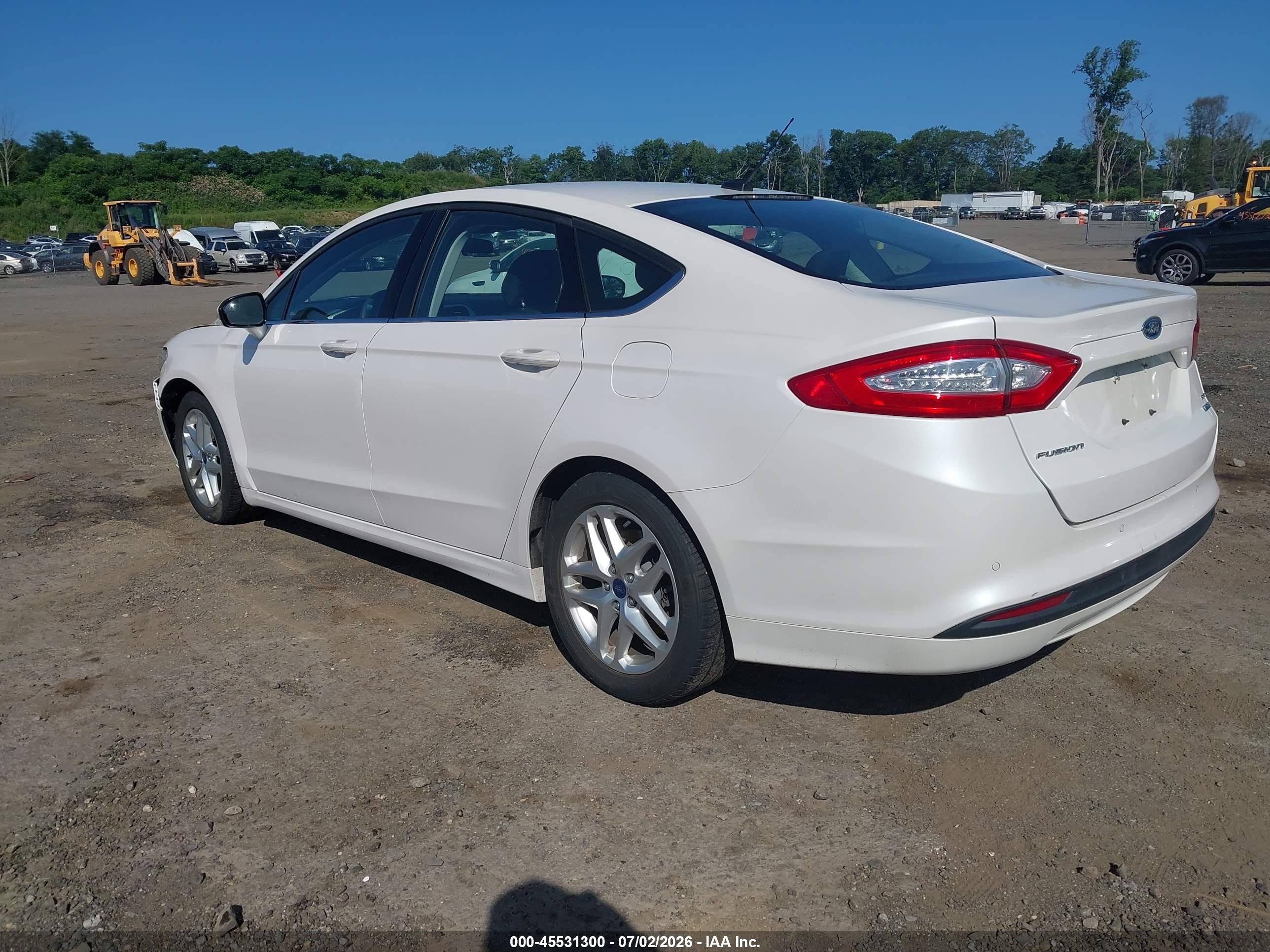 2013 Ford Fusion Se White vin: 3FA6P0HR5DR316983
