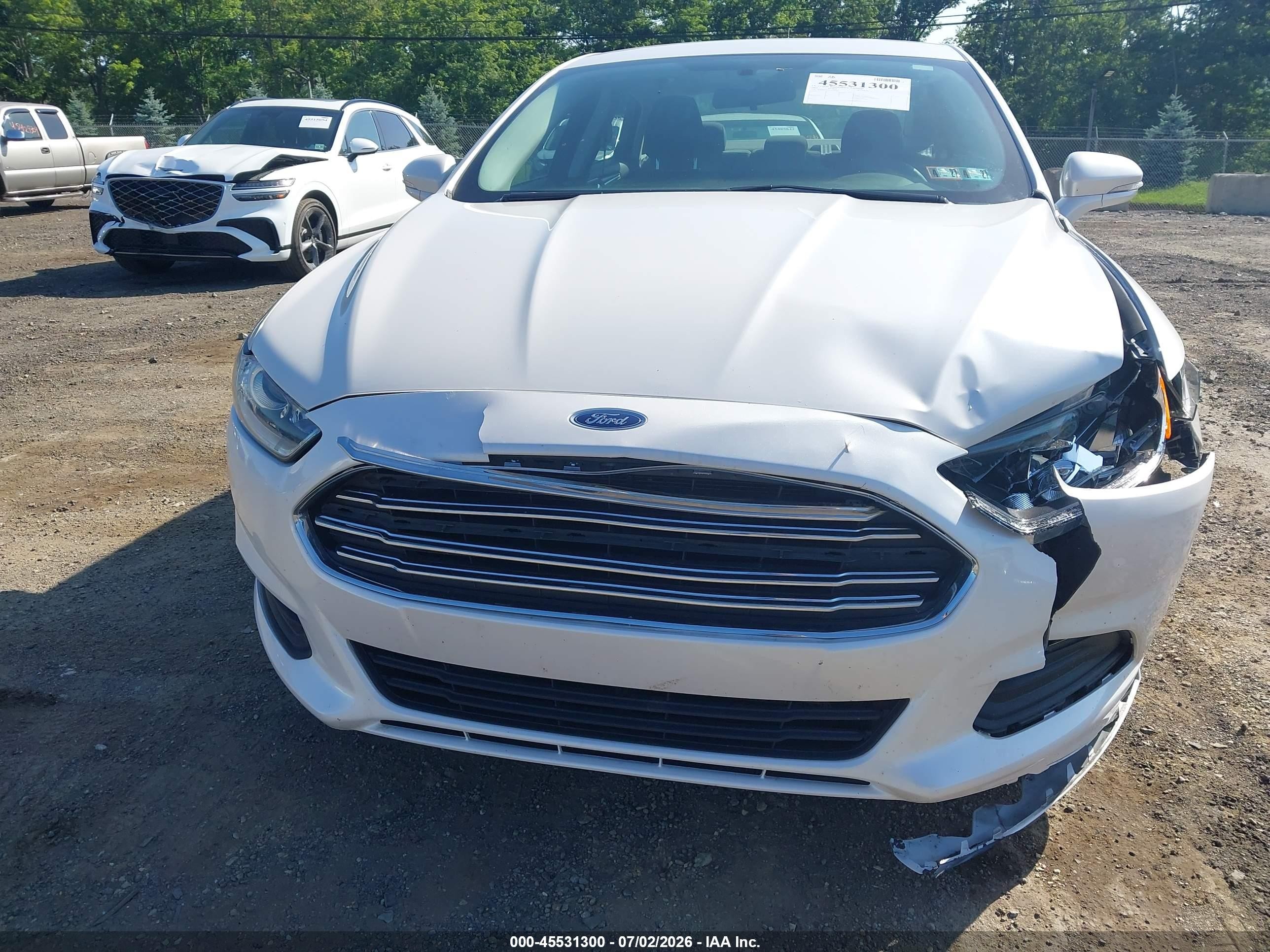 2013 Ford Fusion Se White vin: 3FA6P0HR5DR316983