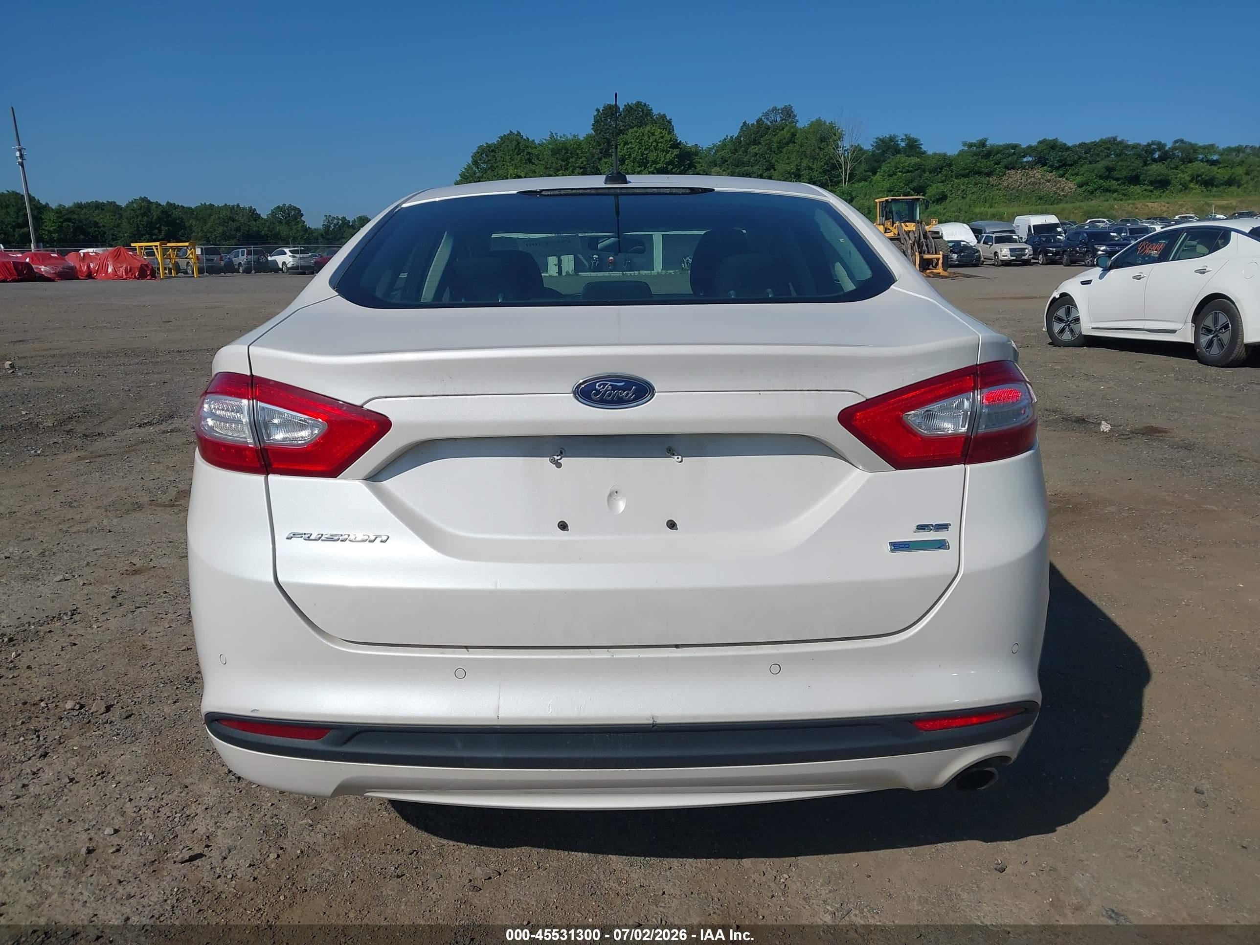 2013 Ford Fusion Se White vin: 3FA6P0HR5DR316983