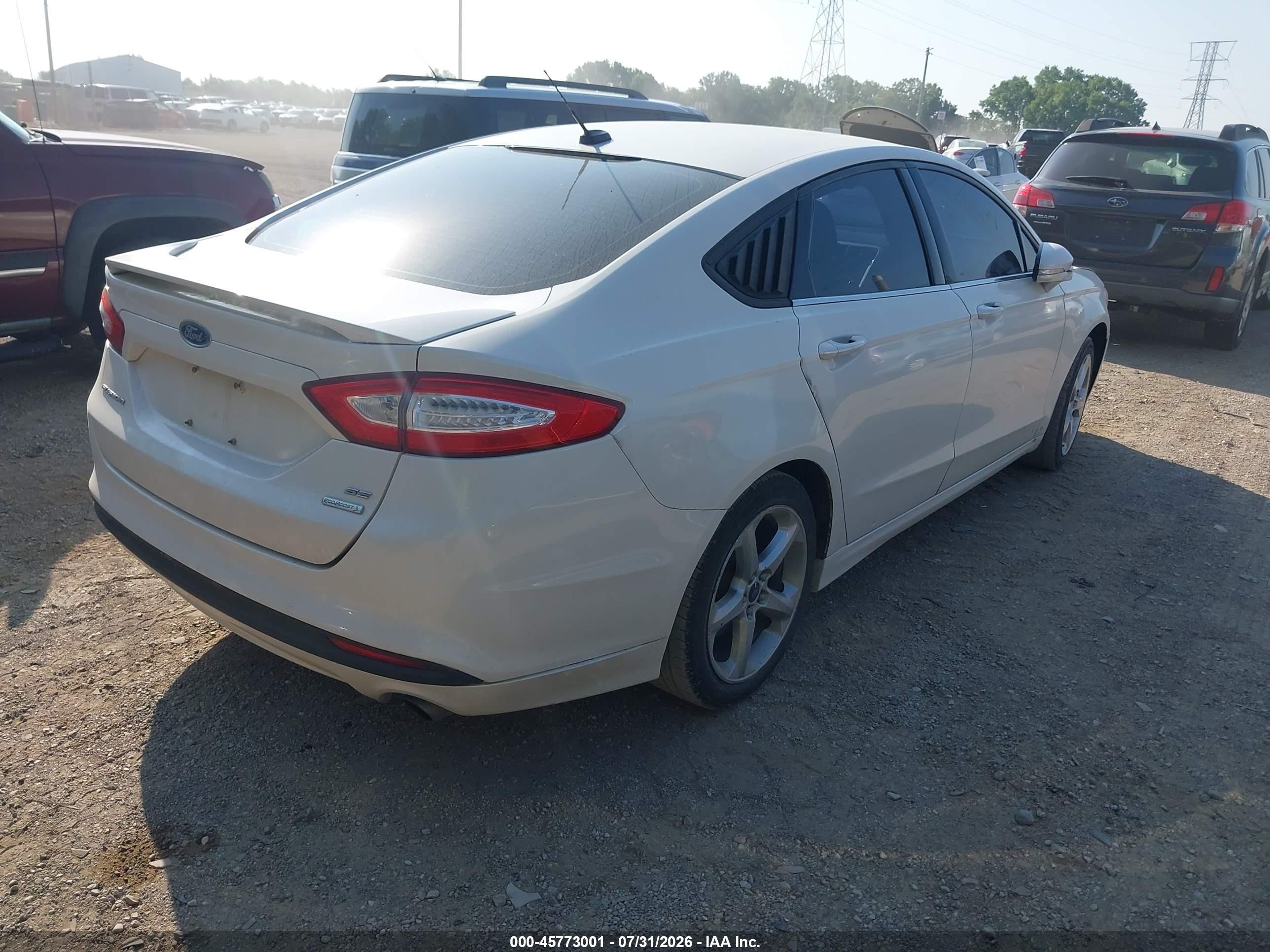 2013 Ford Fusion Se White vin: 3FA6P0HR6DR200157