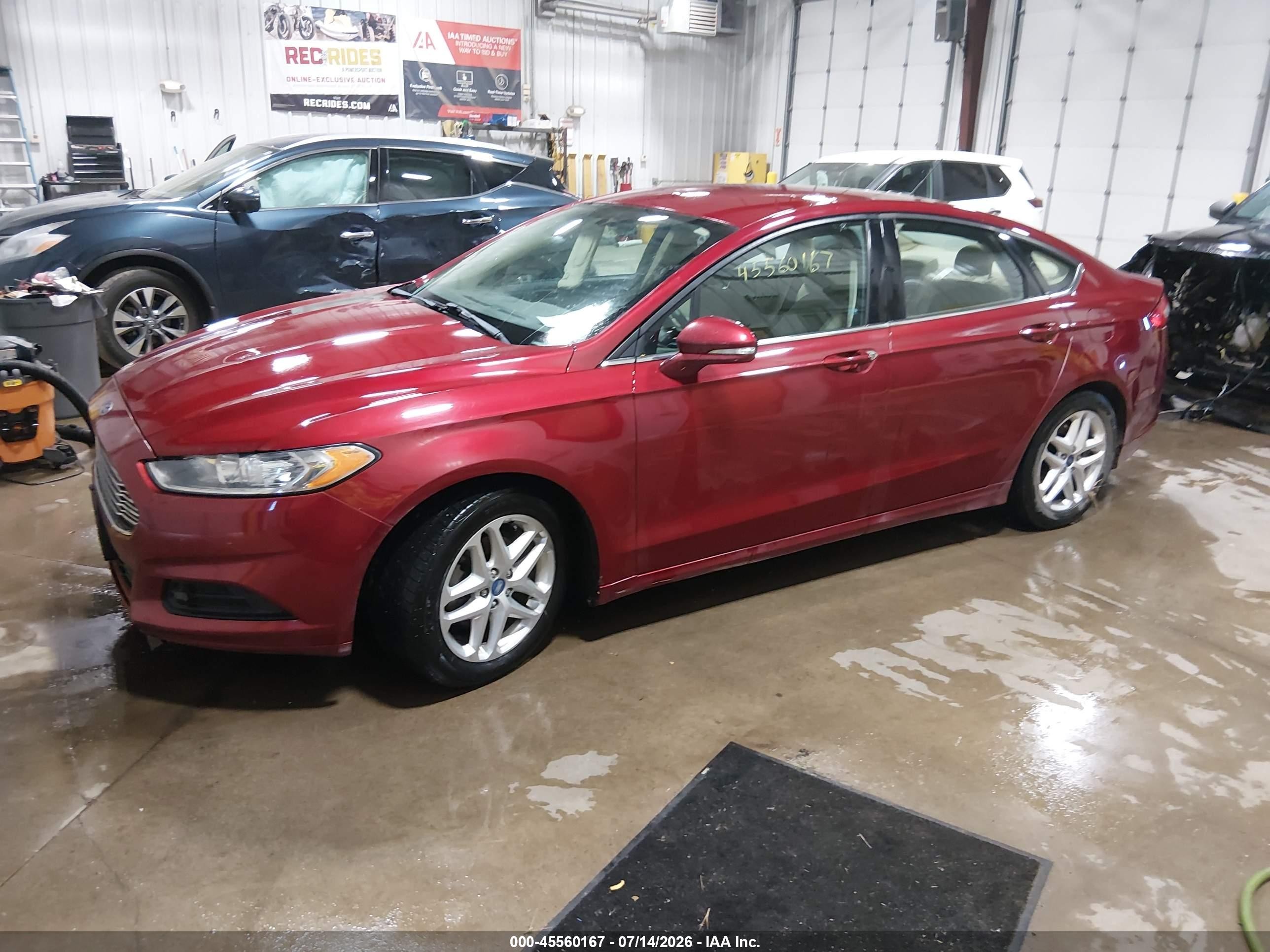 2013 Ford Fusion Se Burgundy vin: 3FA6P0HR6DR233546