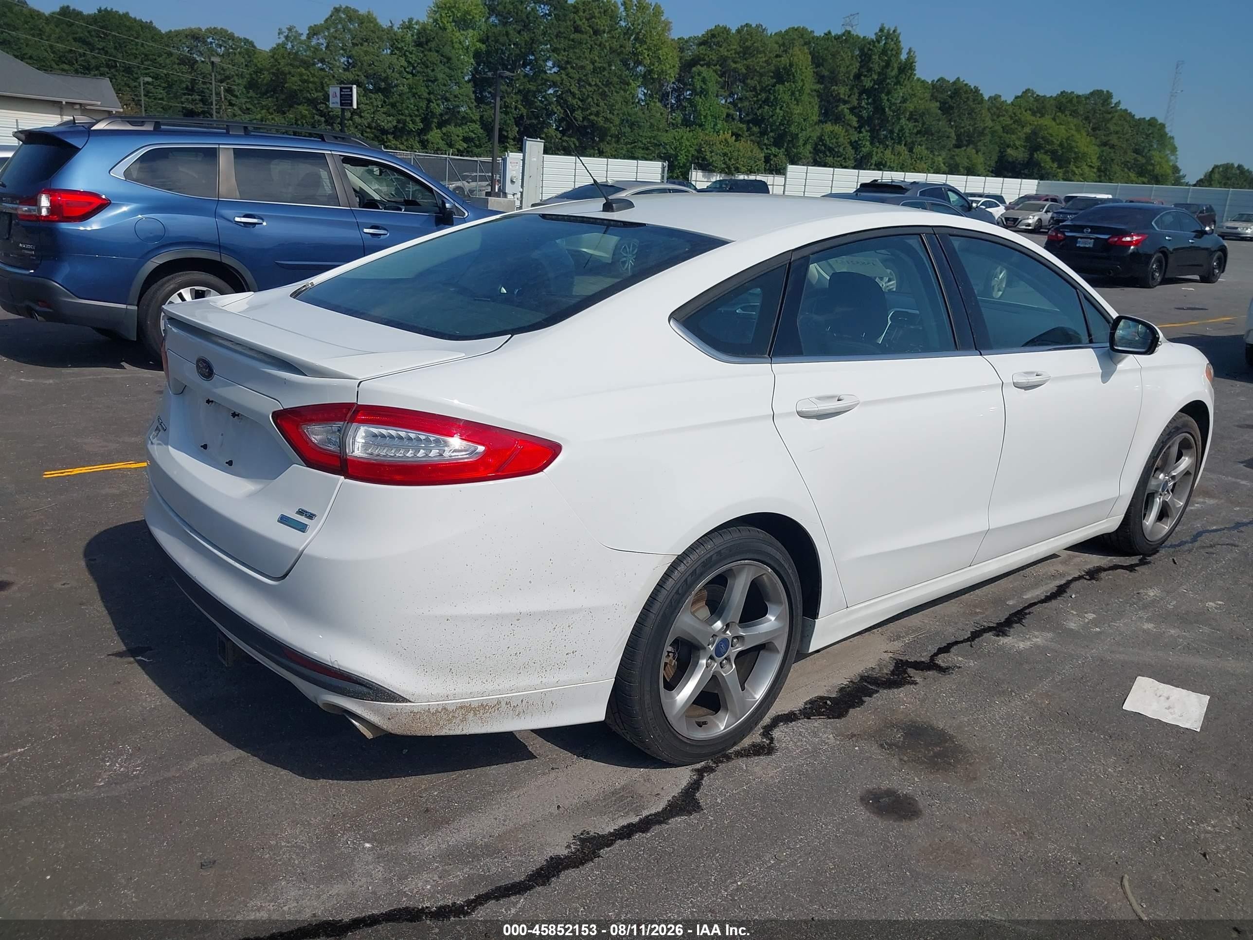 2013 Ford Fusion Se White vin: 3FA6P0HR6DR297666