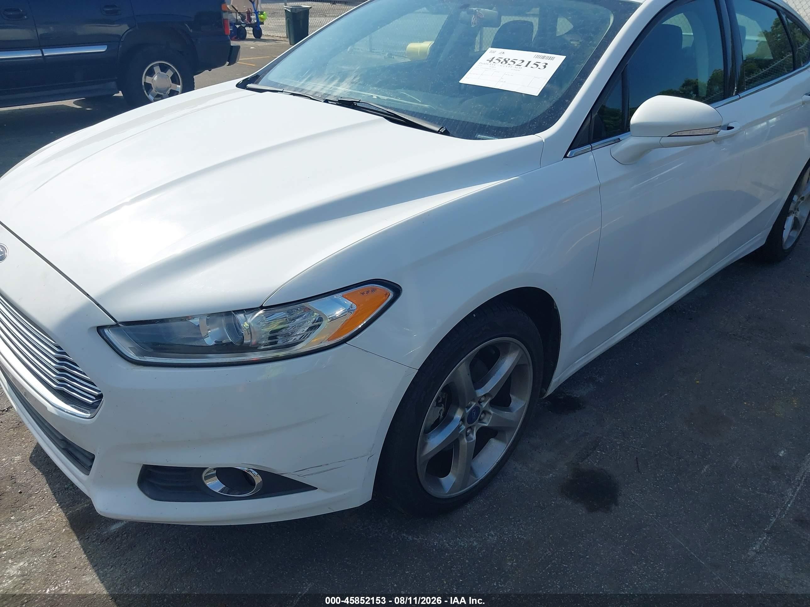 2013 Ford Fusion Se White vin: 3FA6P0HR6DR297666
