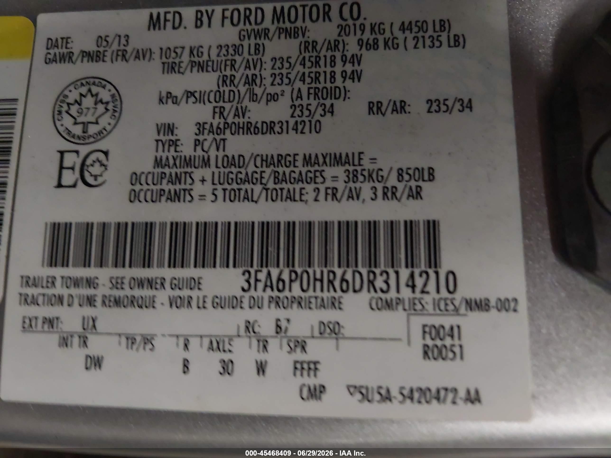 2013 Ford Fusion Se Silver vin: 3FA6P0HR6DR314210