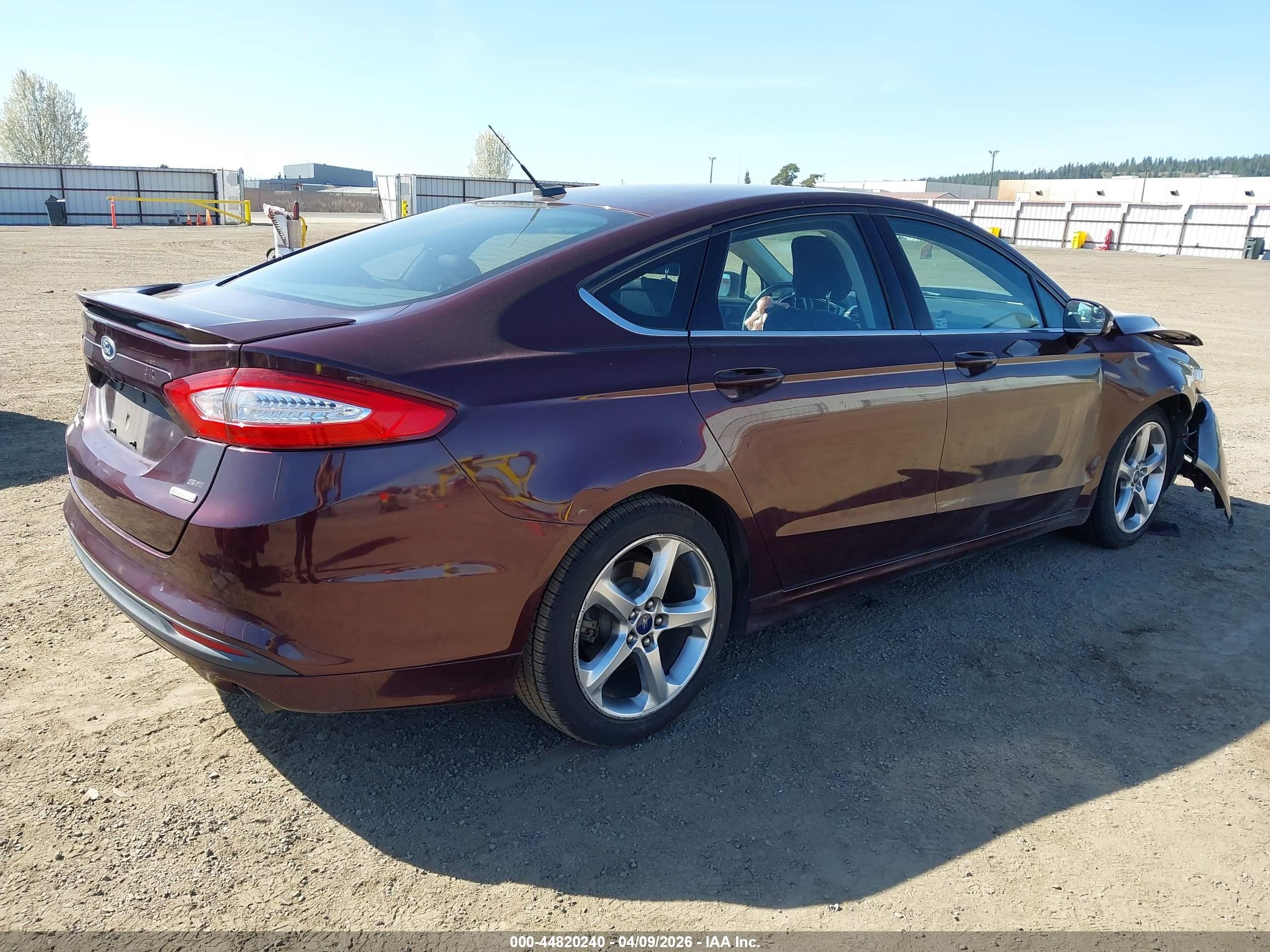 2013 Ford Fusion Se Burgundy vin: 3FA6P0HR6DR363312