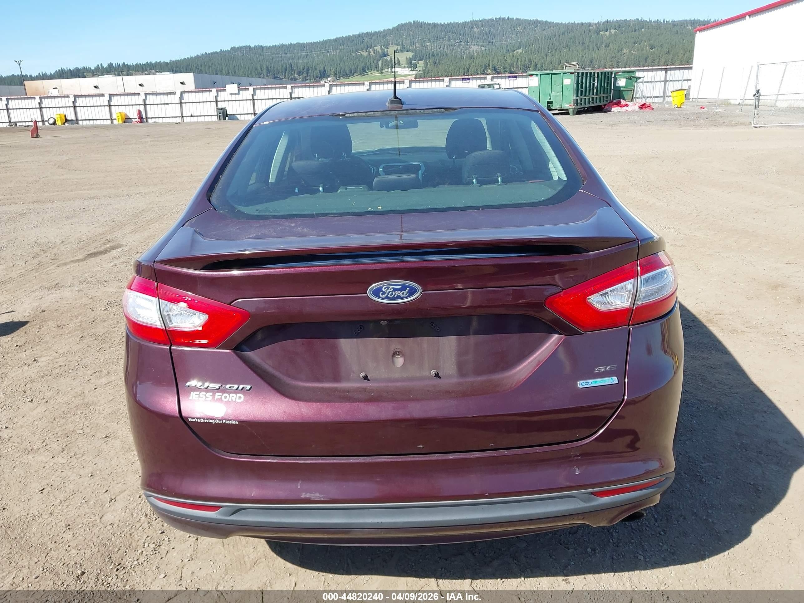 2013 Ford Fusion Se Burgundy vin: 3FA6P0HR6DR363312