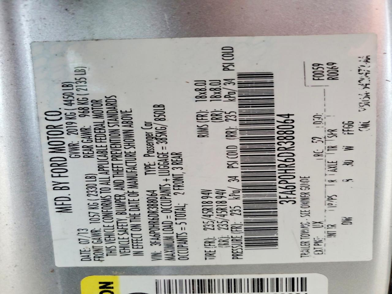 2013 Ford Fusion Se Silver vin: 3FA6P0HR6DR388064
