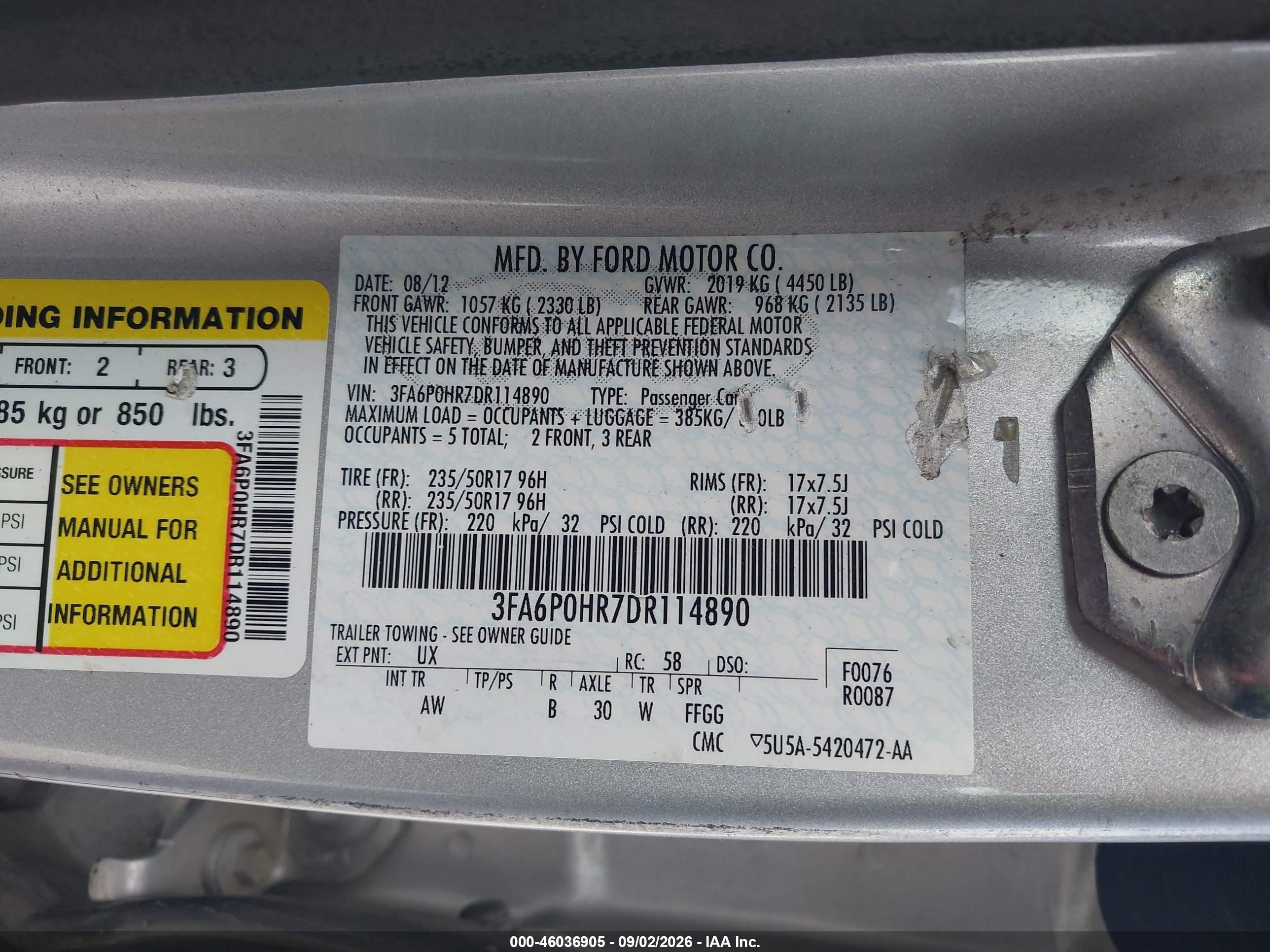 2013 Ford Fusion Se Silver vin: 3FA6P0HR7DR114890