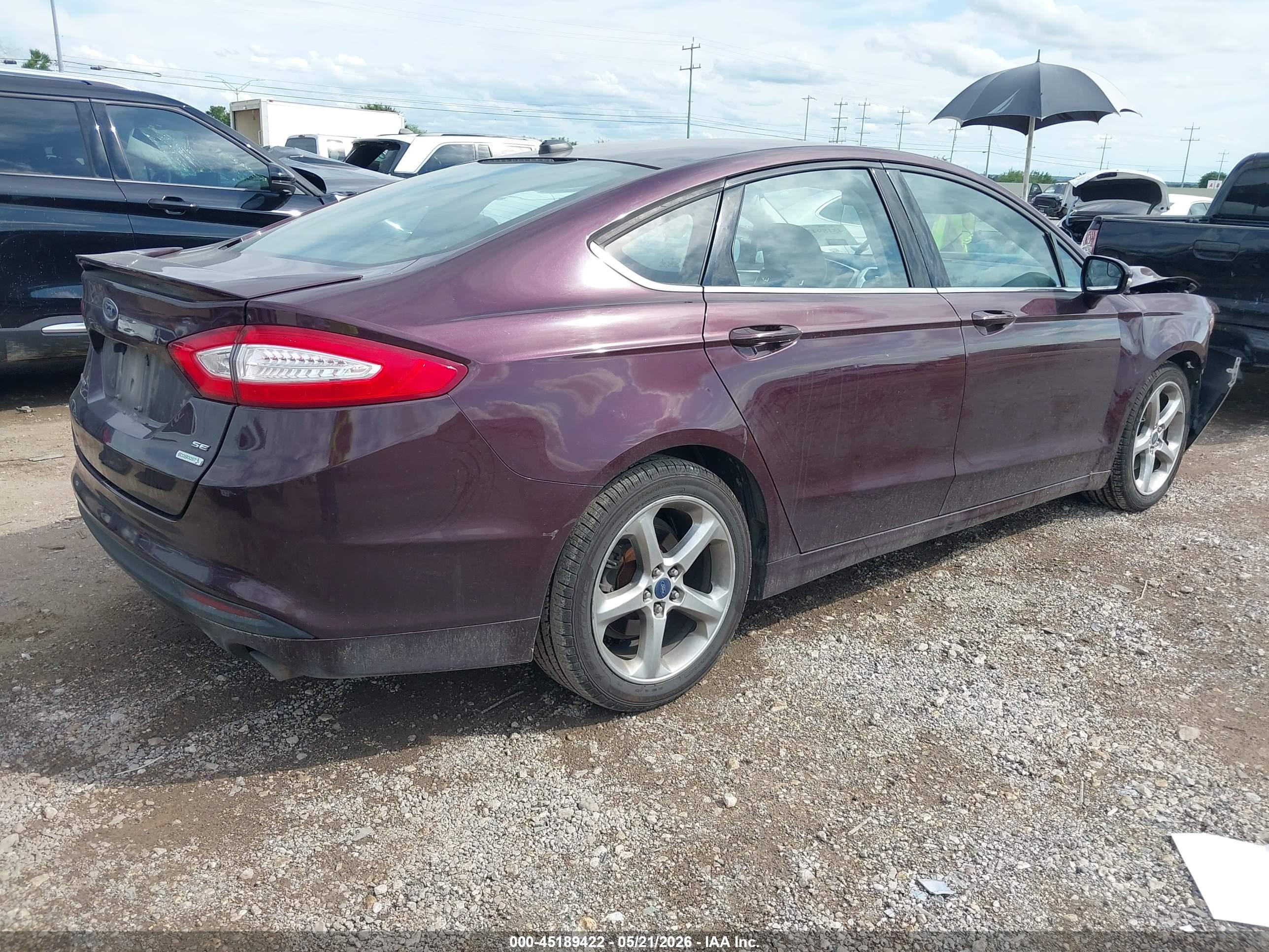 2013 Ford Fusion Se Purple vin: 3FA6P0HR7DR161854