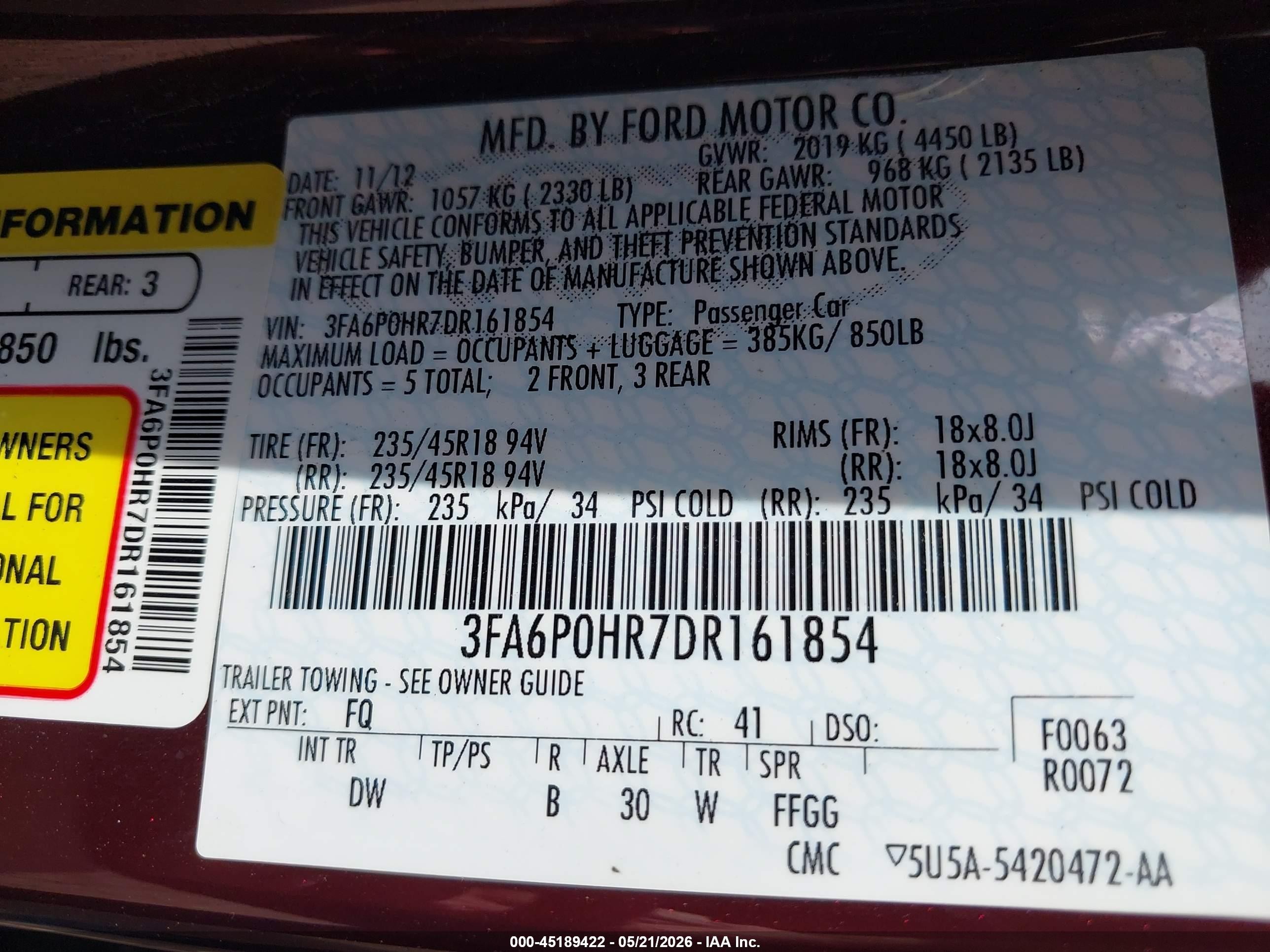2013 Ford Fusion Se Purple vin: 3FA6P0HR7DR161854