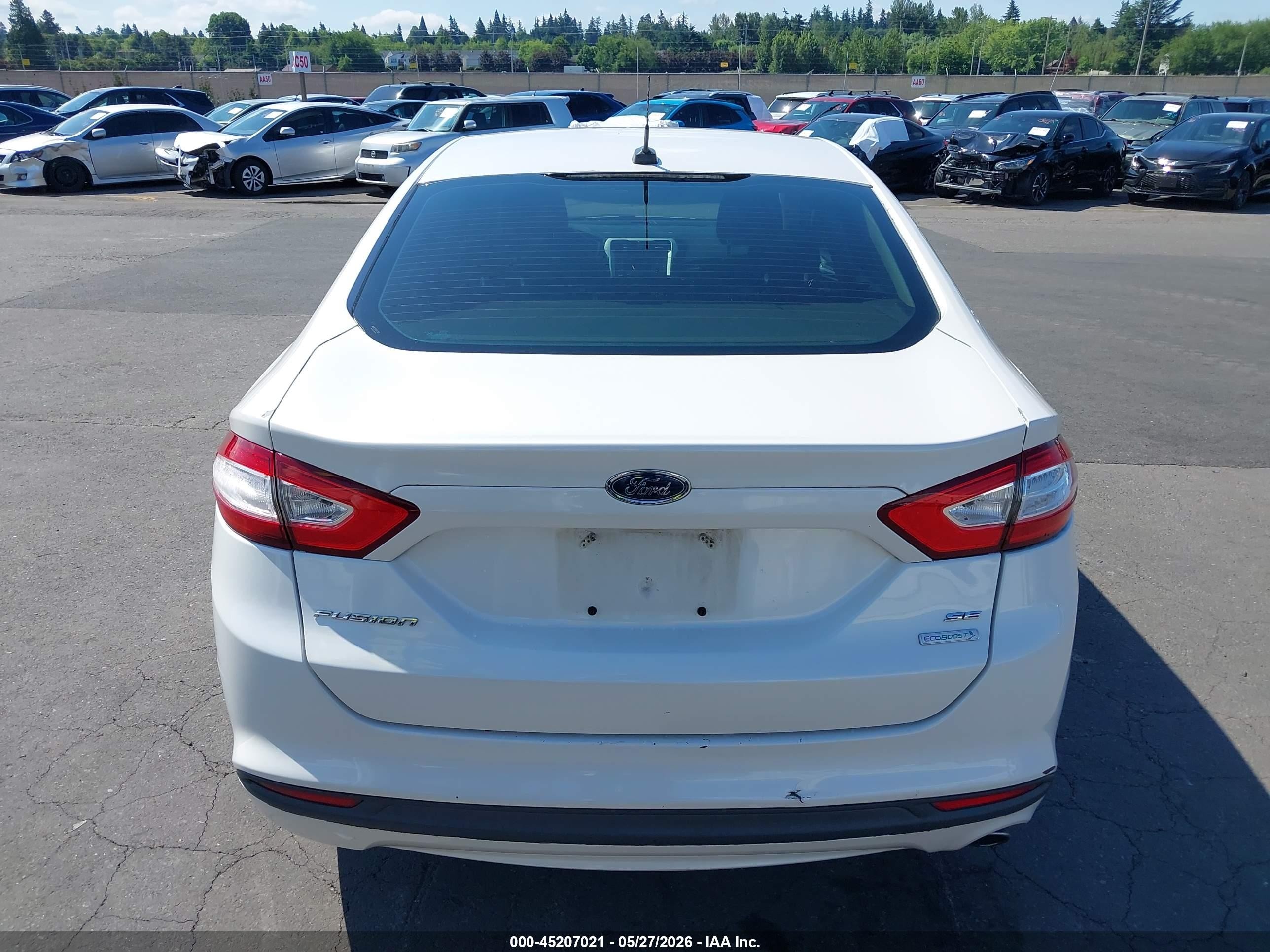 2013 Ford Fusion Se White vin: 3FA6P0HR7DR389630