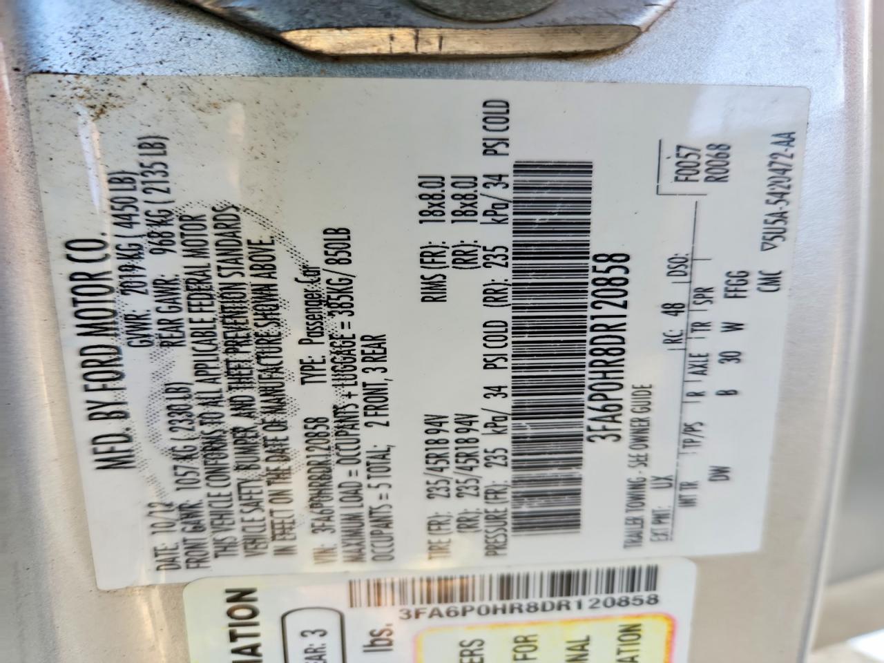 2013 Ford Fusion Se Silver vin: 3FA6P0HR8DR120858