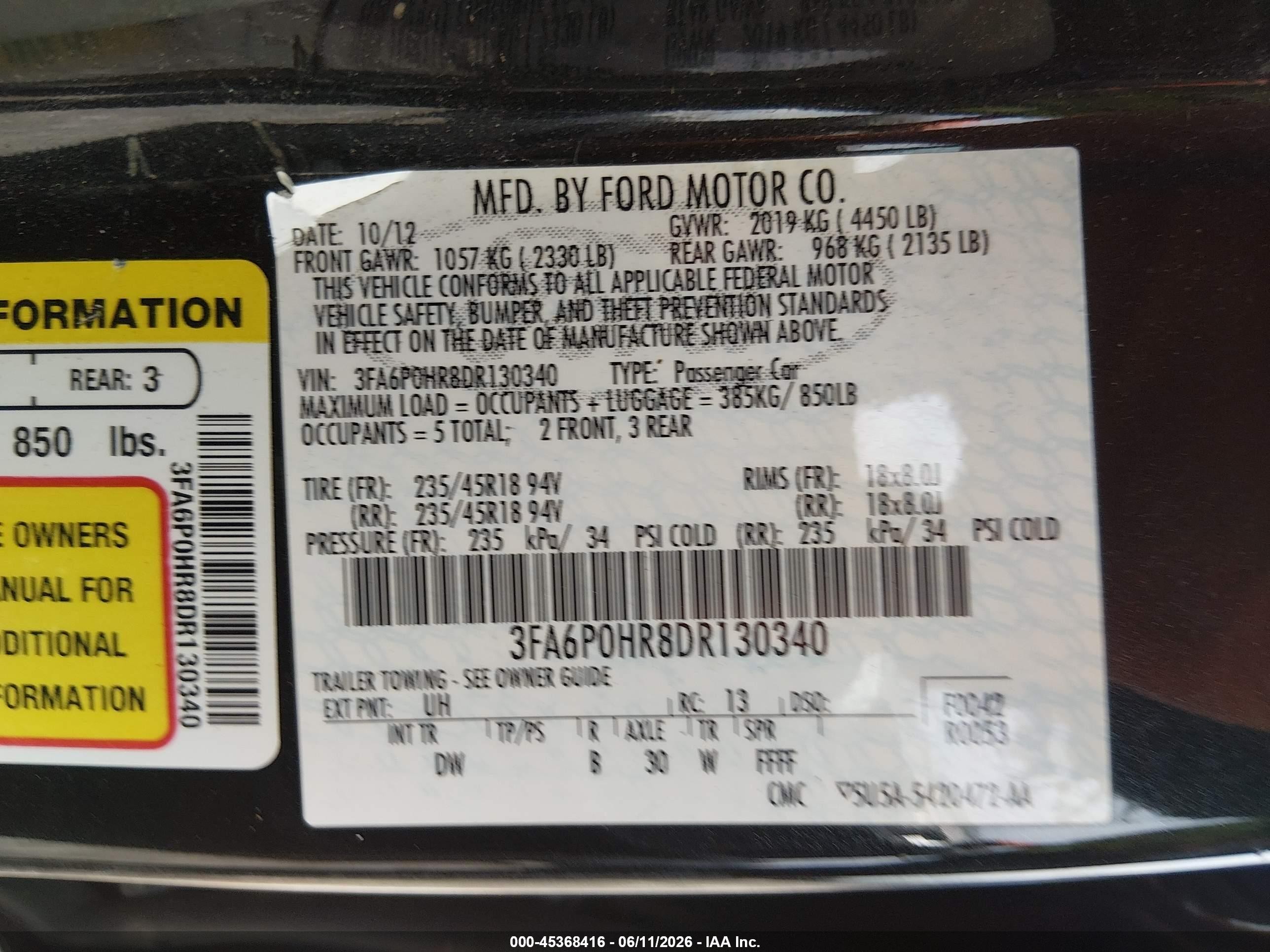 2013 Ford Fusion Se Black vin: 3FA6P0HR8DR130340