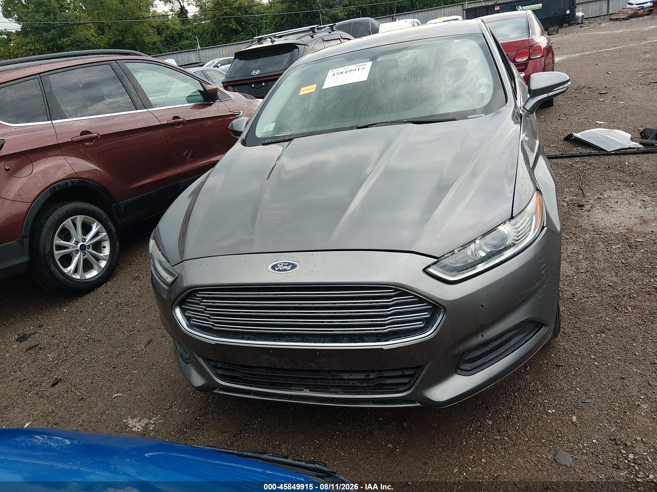 2013 Ford Fusion Se Gray vin: 3FA6P0HR8DR199724