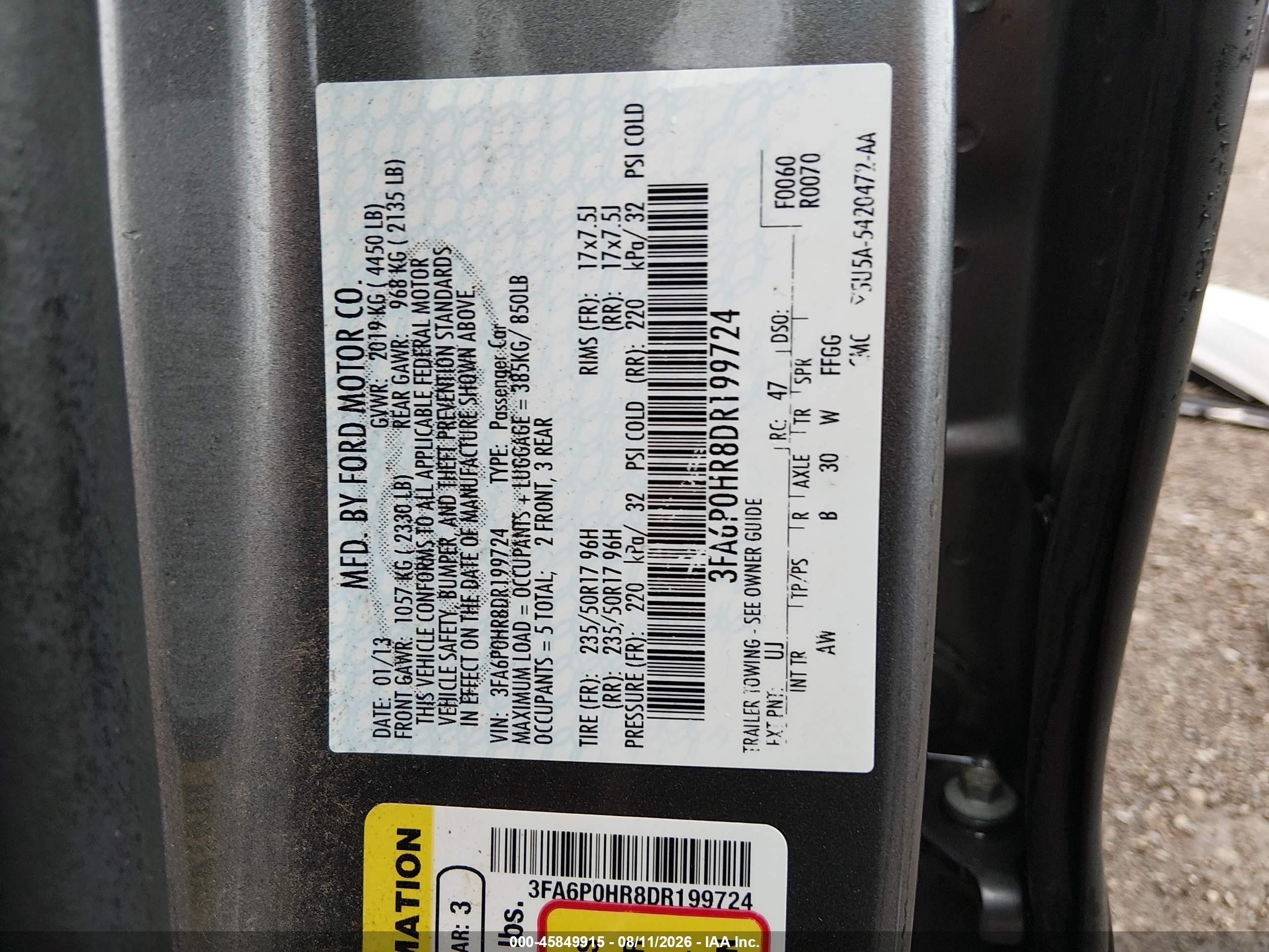 2013 Ford Fusion Se Gray vin: 3FA6P0HR8DR199724