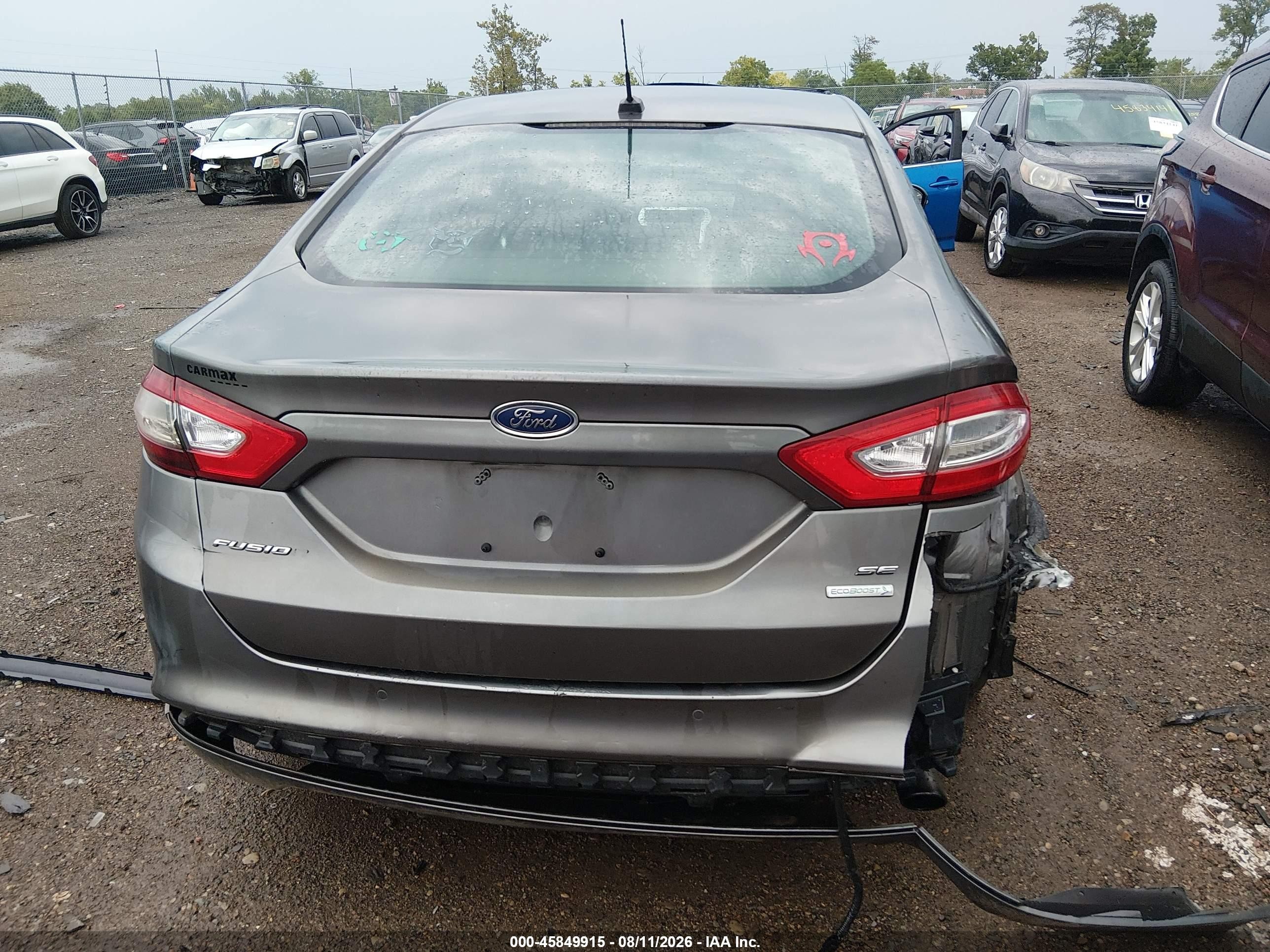 2013 Ford Fusion Se Gray vin: 3FA6P0HR8DR199724